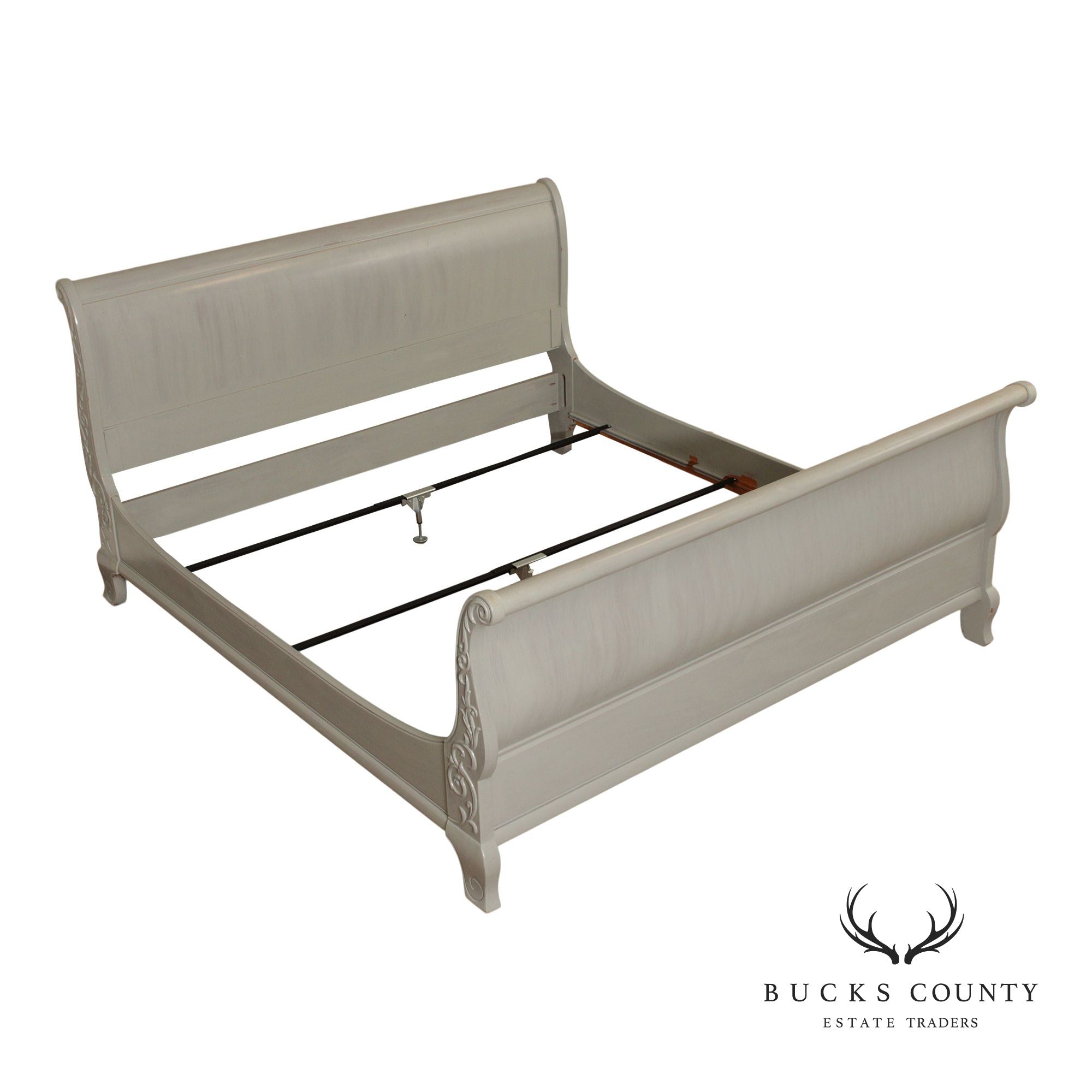 Ethan Allen Vintage Painted Legacy Collection King Sleigh Bed