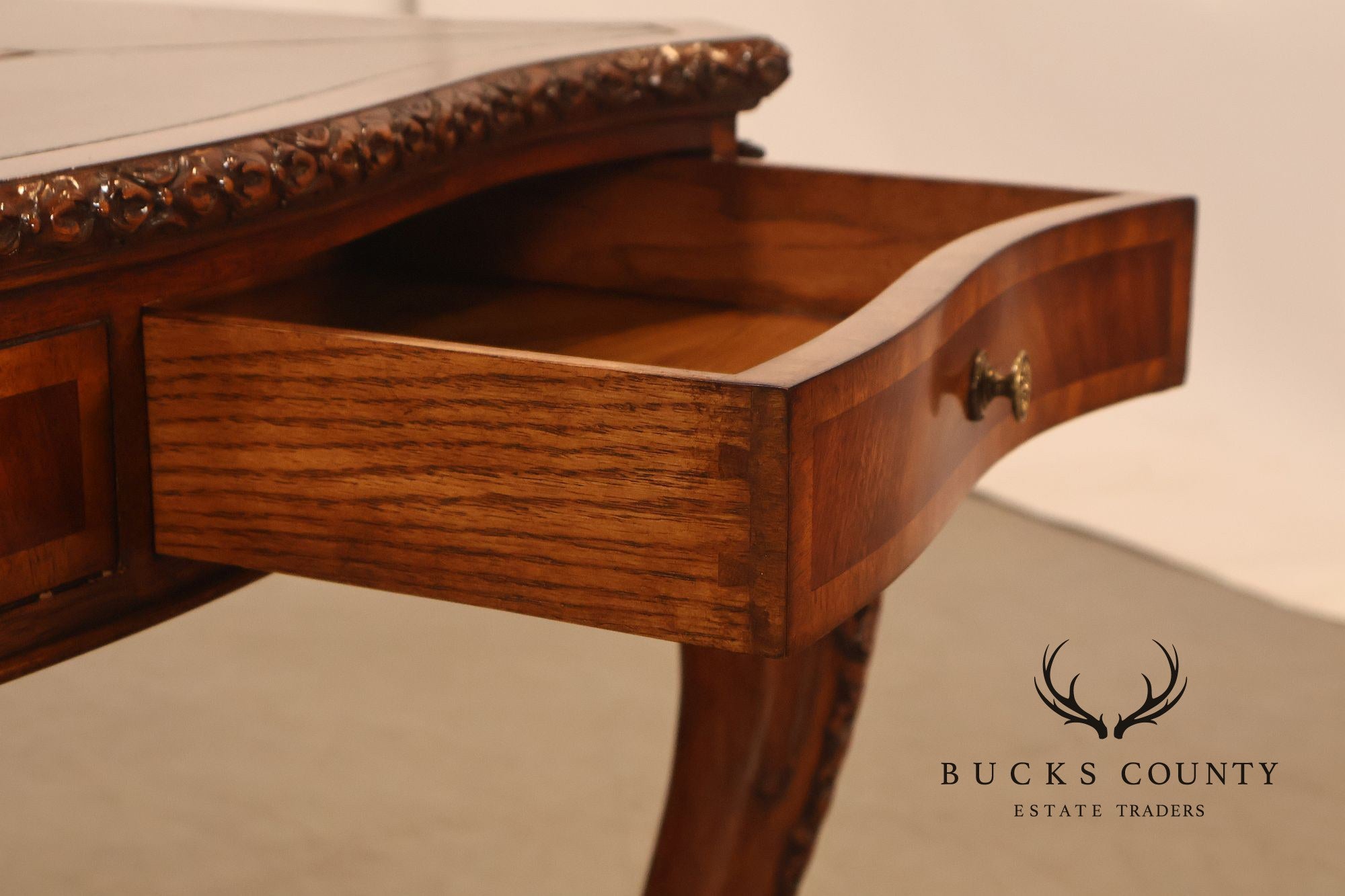 Lloyd Buxton Leather Top Four Drawer Gaming Table With Backgammon And Chess Board