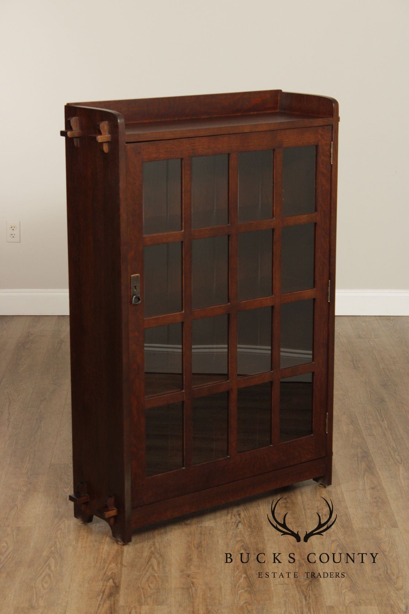 Stickley Mission Oak Glass Front Bookcase