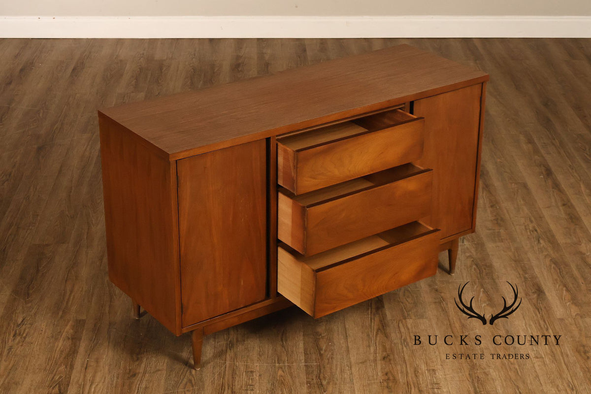 Mid Century Modern Broyhill Pacemaker Walnut Credenza Cabinet