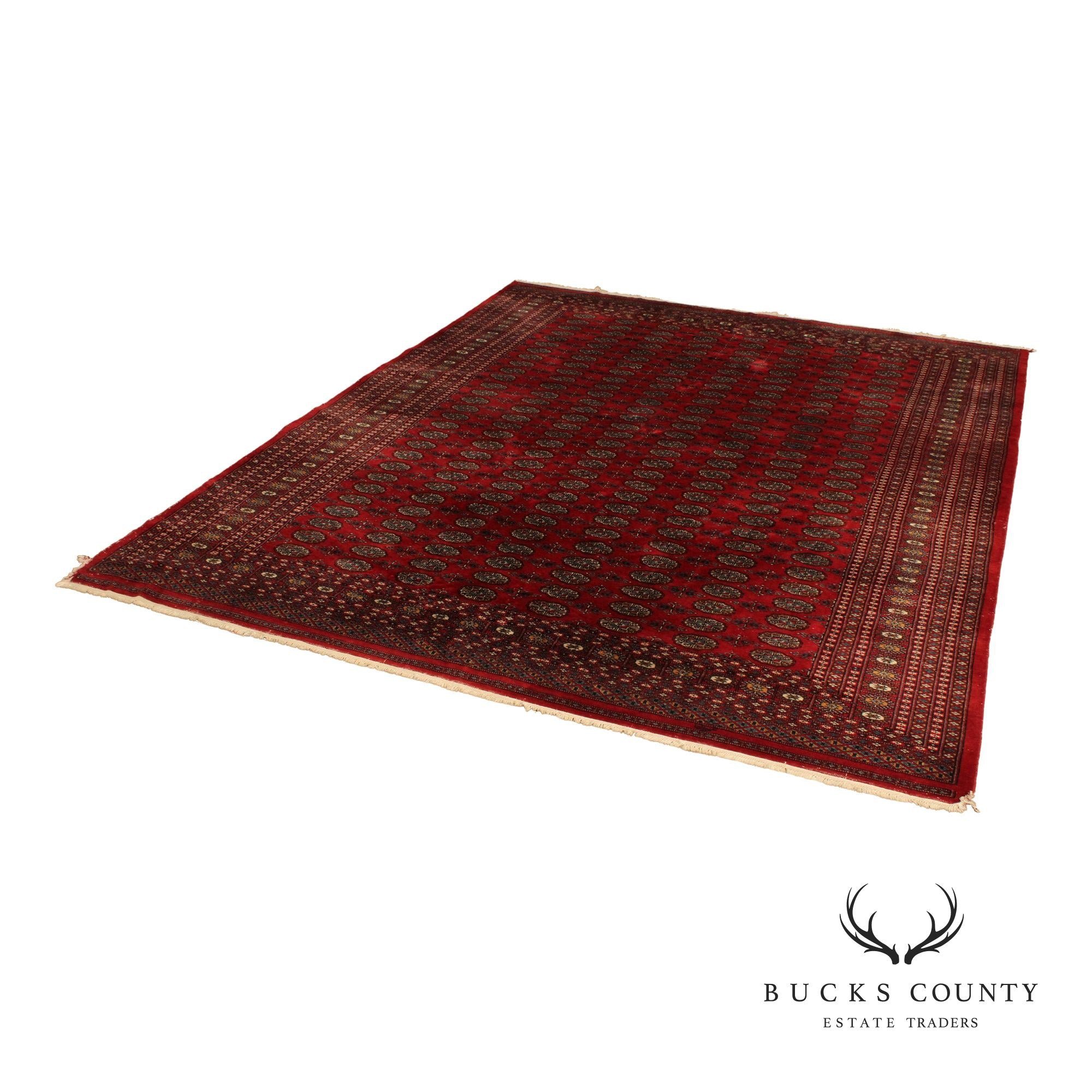 Persian Bokhara Style Red Wool Room Size Area Rug