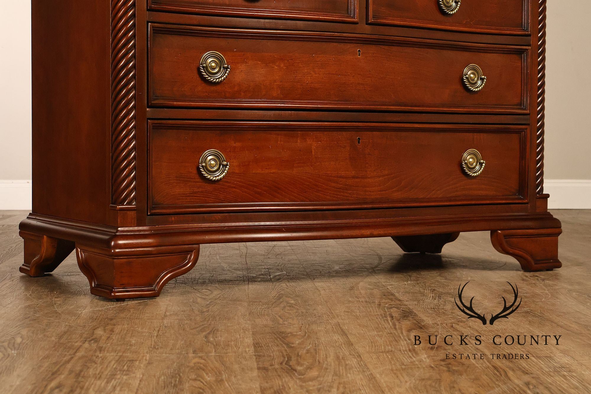 Stanley Furniture Traditional Carved Cherry Bedroom Storage Armoire