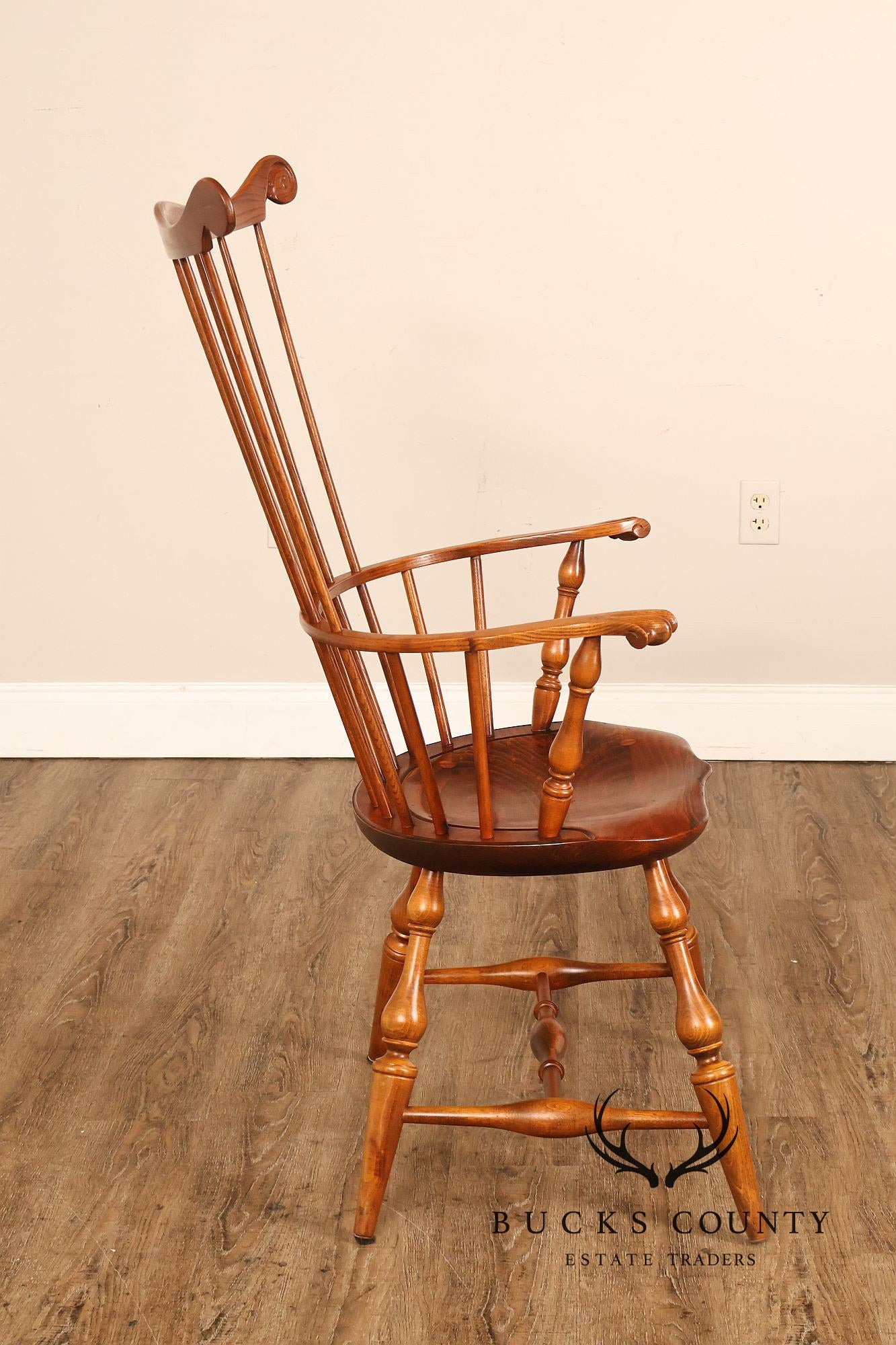 Nichols and Stone Pair of Oak Windsor Armchairs