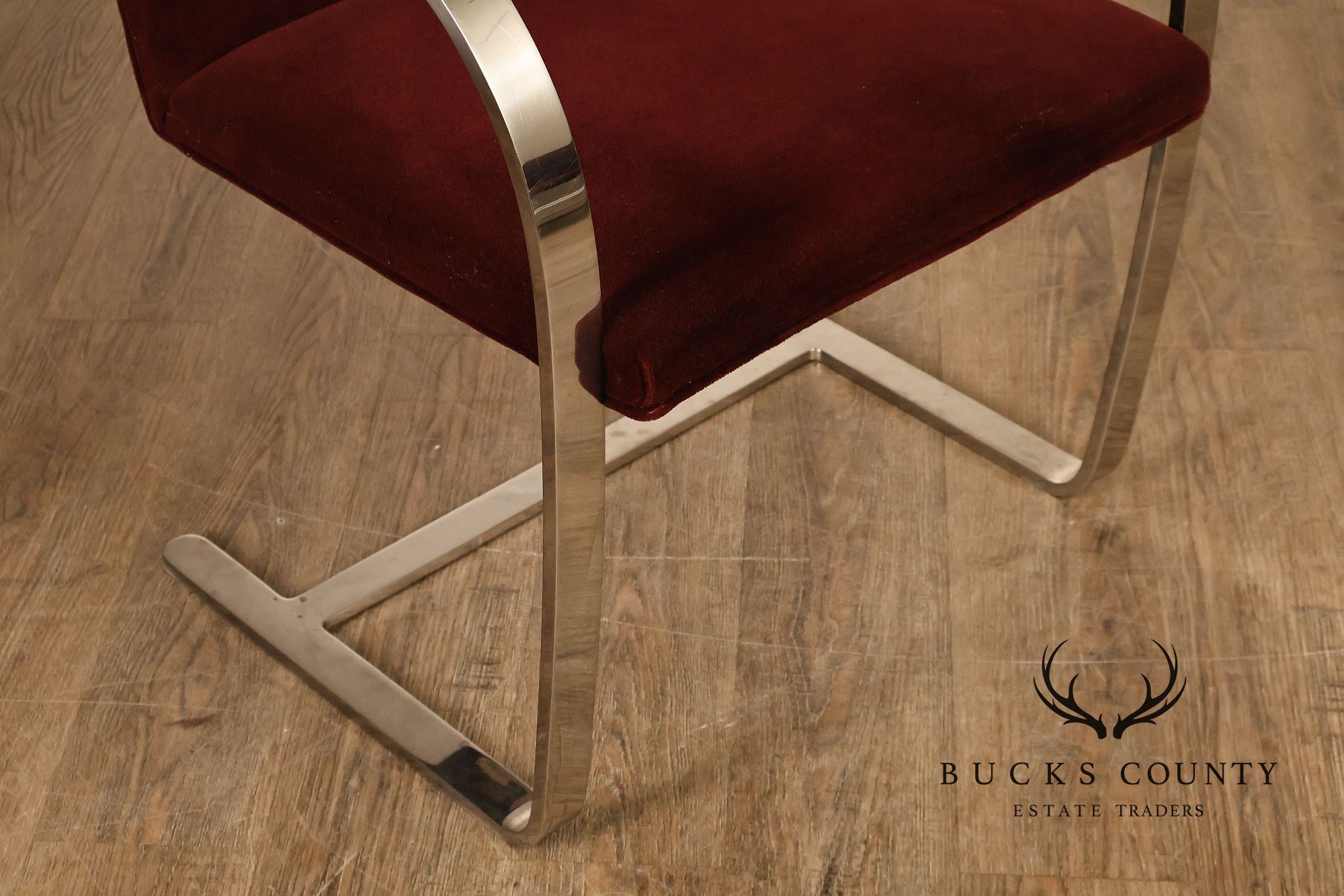 Knoll BRNO By Mies Van Der Rohe Mid Century Modern Set of Six   Flat Bar Chrome Dining Chairs