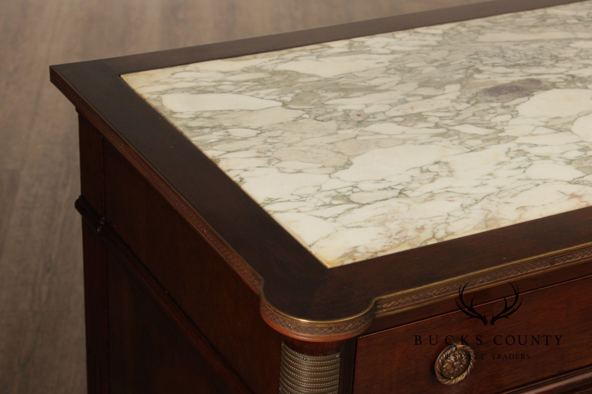 French Louis XVI Style Marble Top Chest of Drawers
