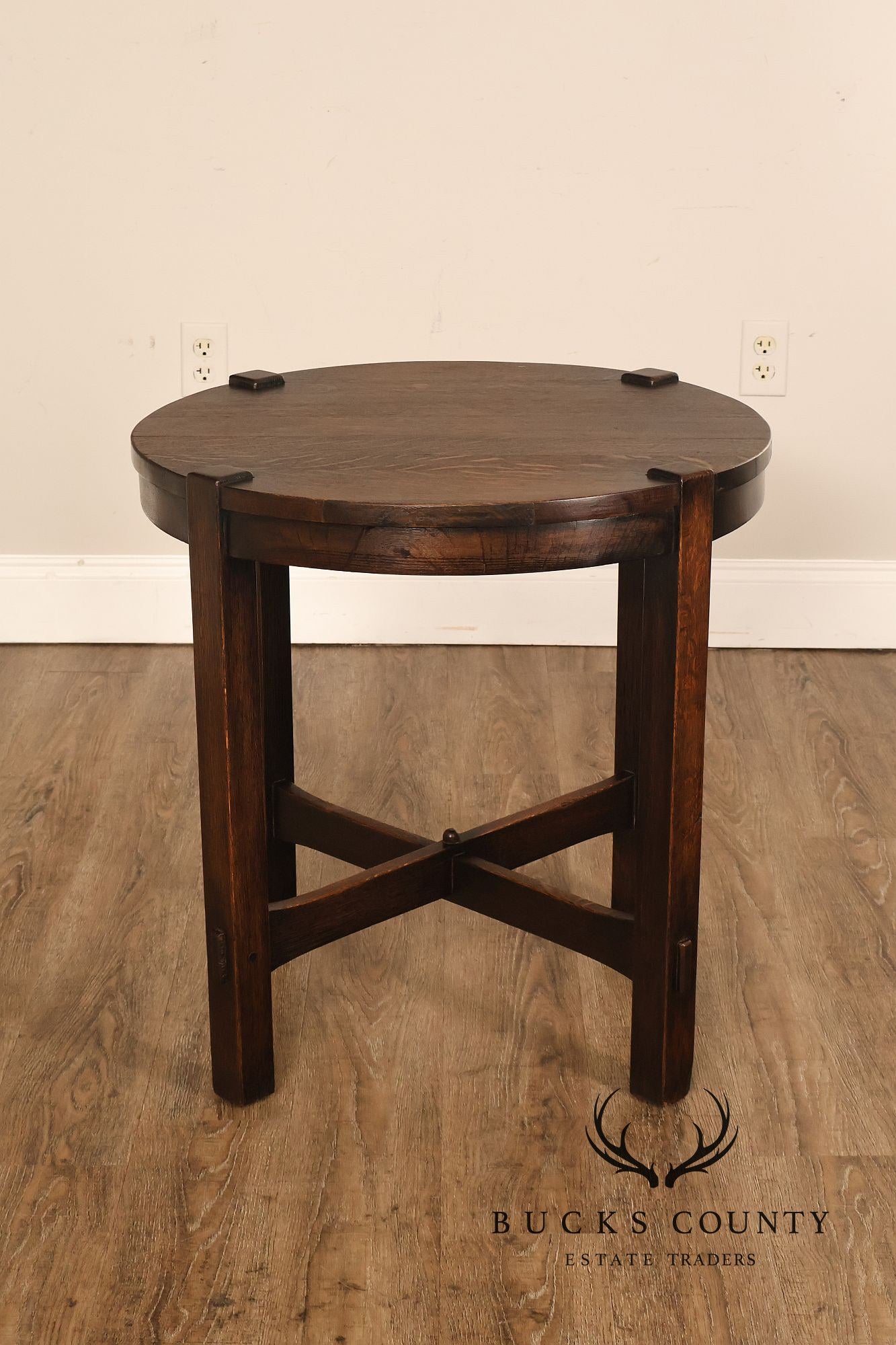Early Gustav Stickley Mission Oak 26 Inch Round Table #439