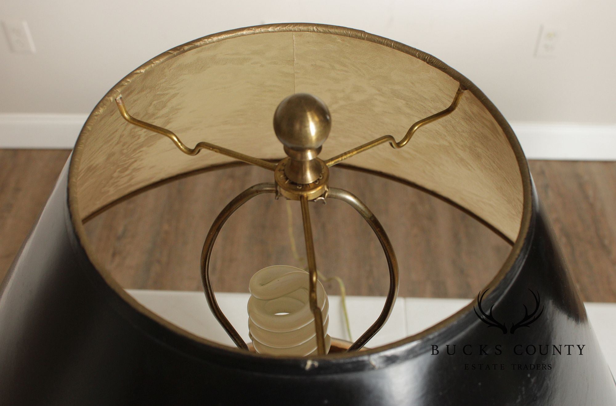 Hollywood Regency Style Hammered Brass Table Lamp