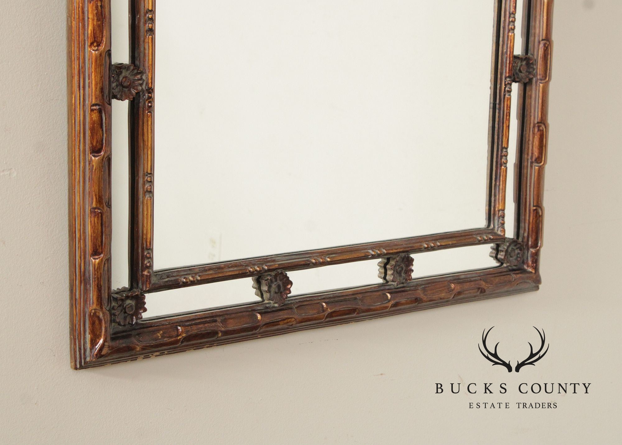 Italian Rococo Style Arched Partial Gilt Wall Mirror