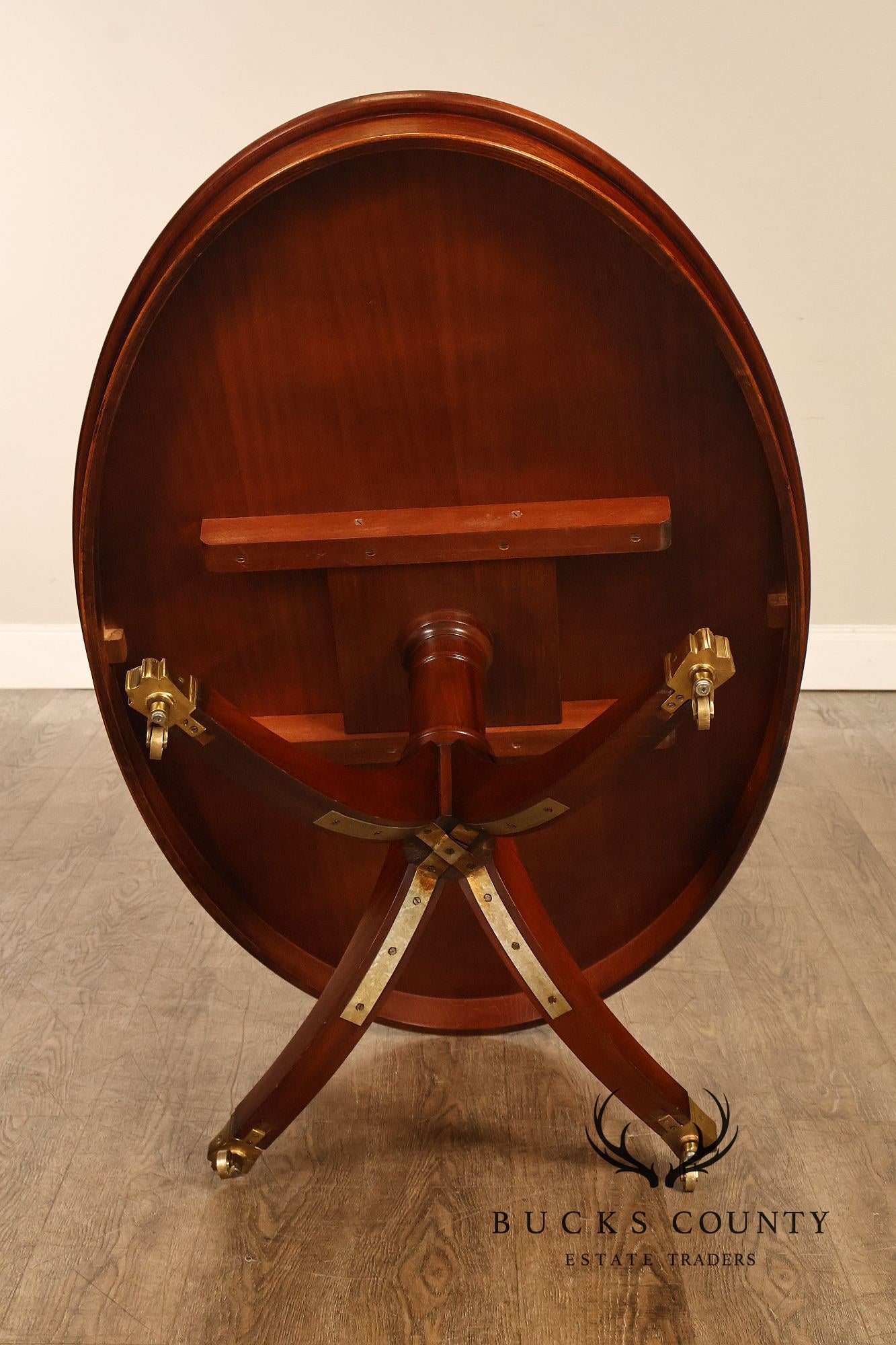 Regency Style Flame Mahogany Oval Top Coffee Table
