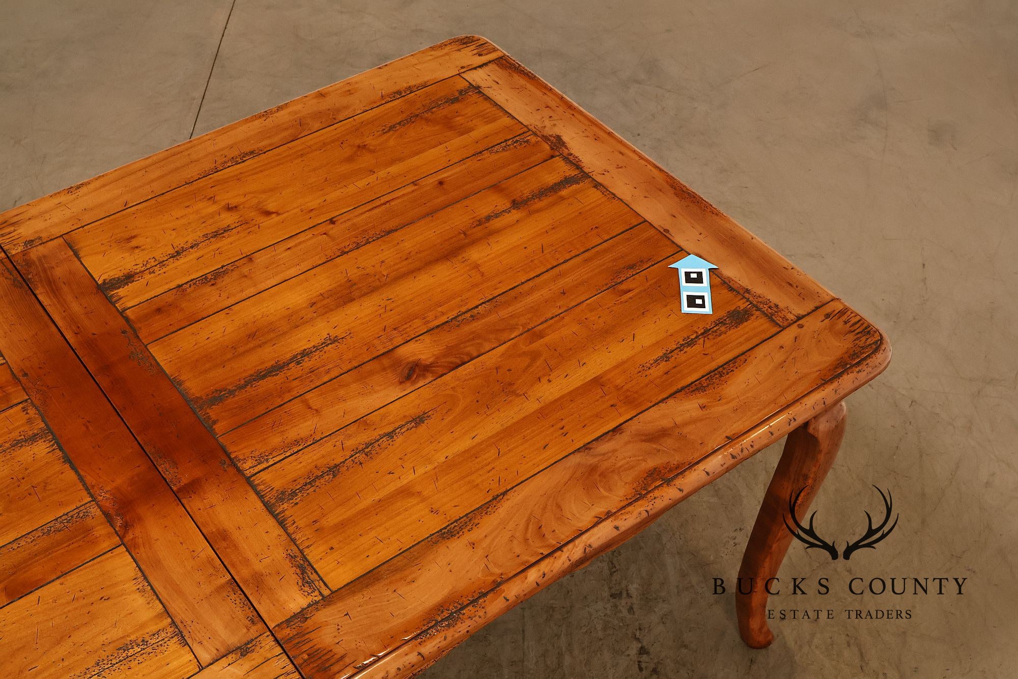 French Provincial Style Distressed Wood Extendable Dining Table