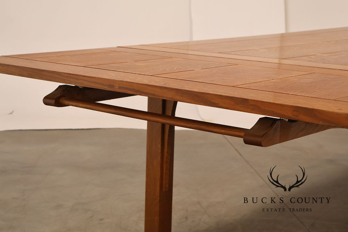 Stickley Mission Collection Oak Draw Top Extension Dining Table