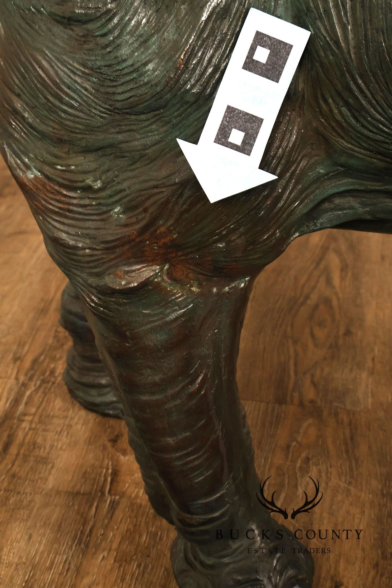 Monumental Patinated Bronze Elephant Statue