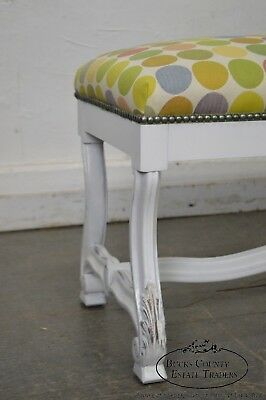 Custom Painted French Louis XIV Style Bench