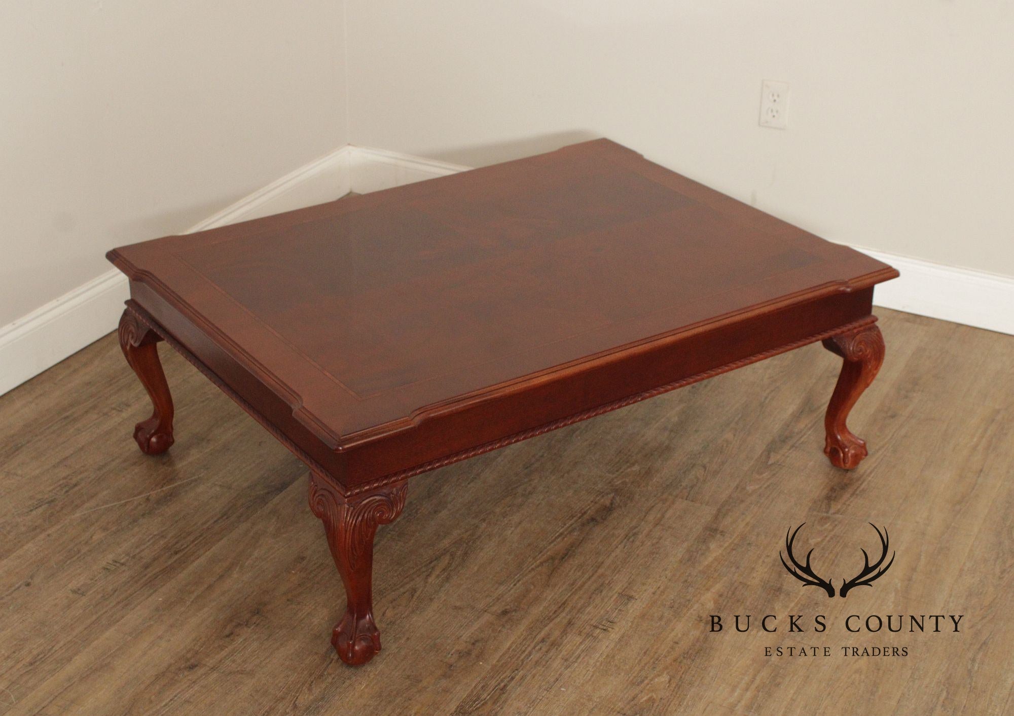 Ethan Allen '18th Century Mahogany' Ball and Claw Foot Coffee Table