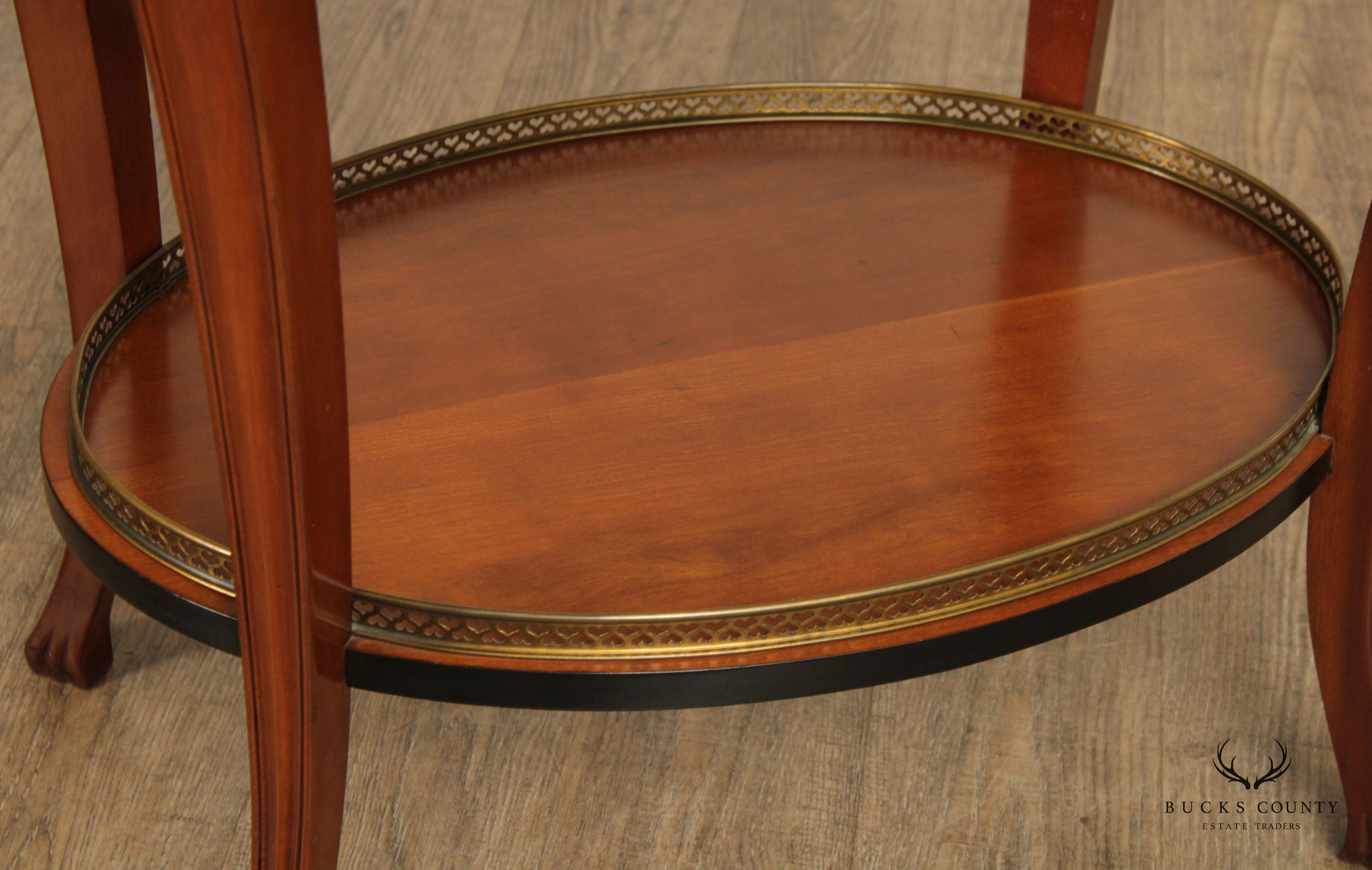 Regency Style Two-Tier Cherry Accent Side Table