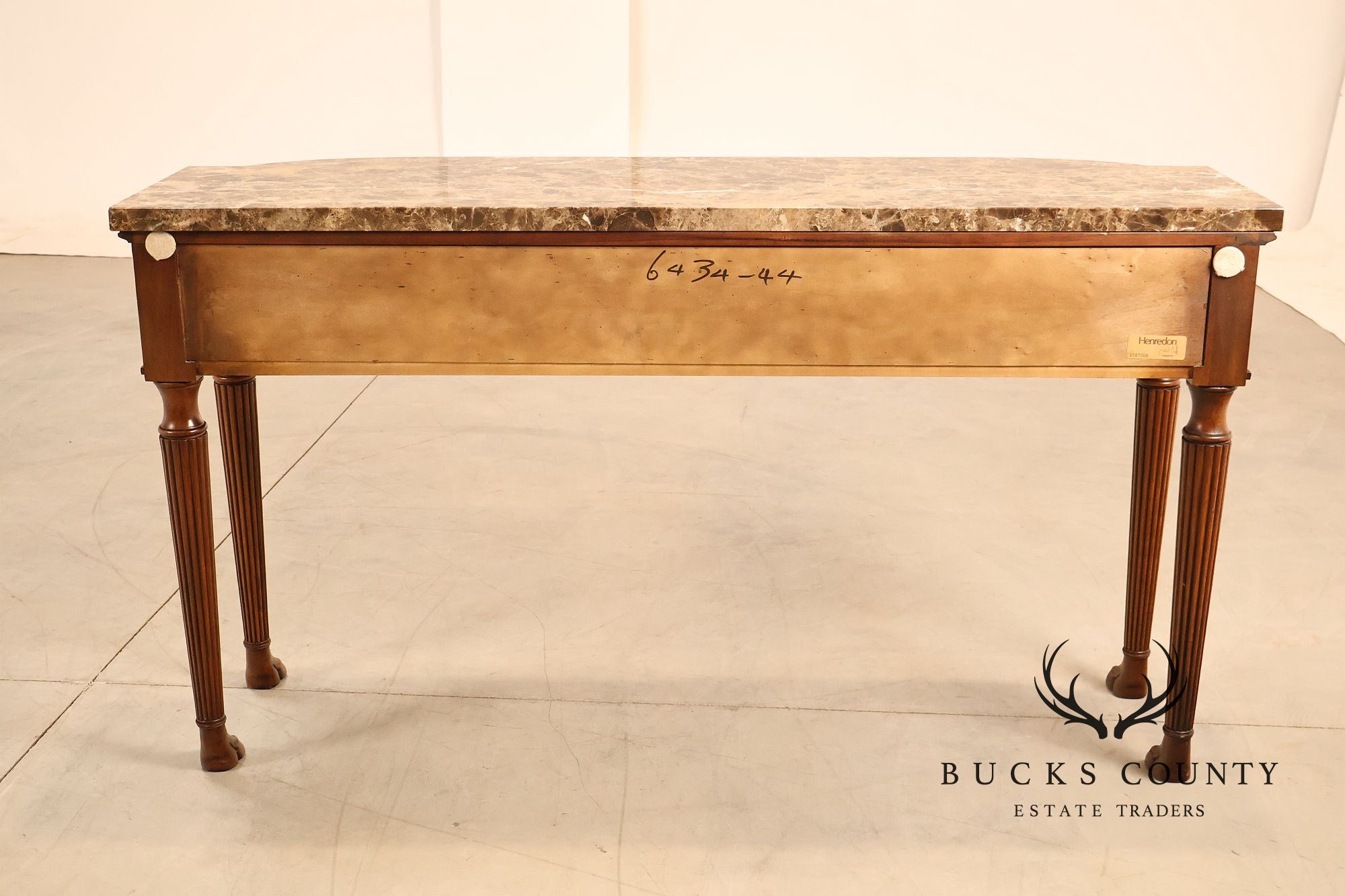 Henredon Historic Natchez Collection Regency Style Mahogany Marble Top Console Table