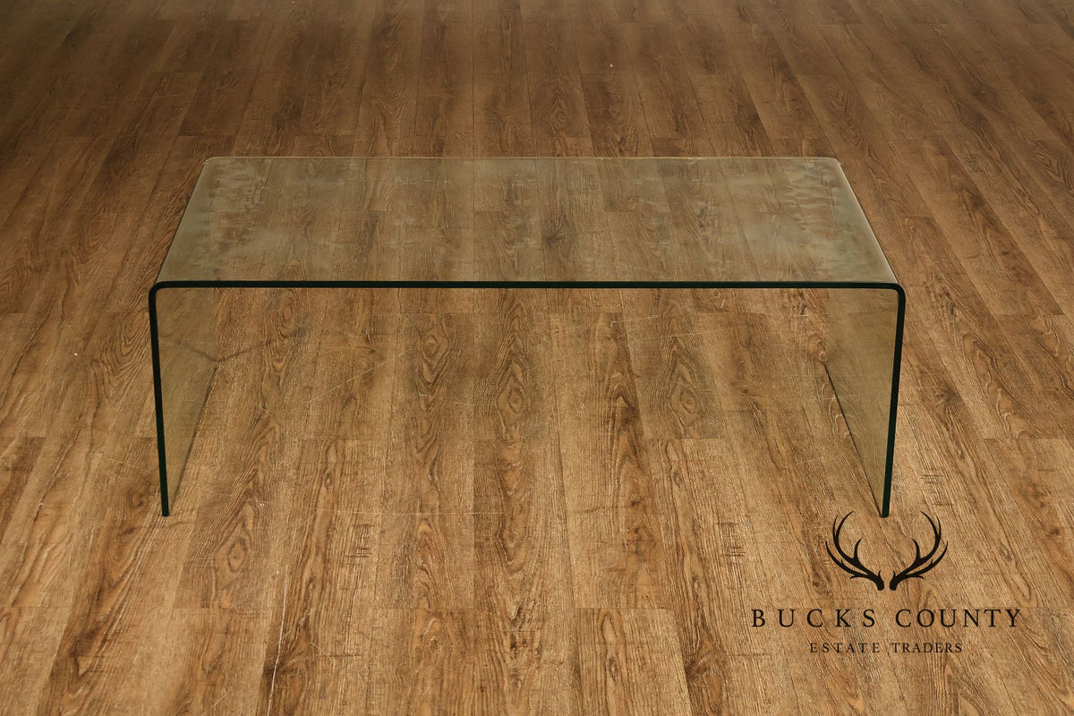 Modern Glass Waterfall Coffee Table