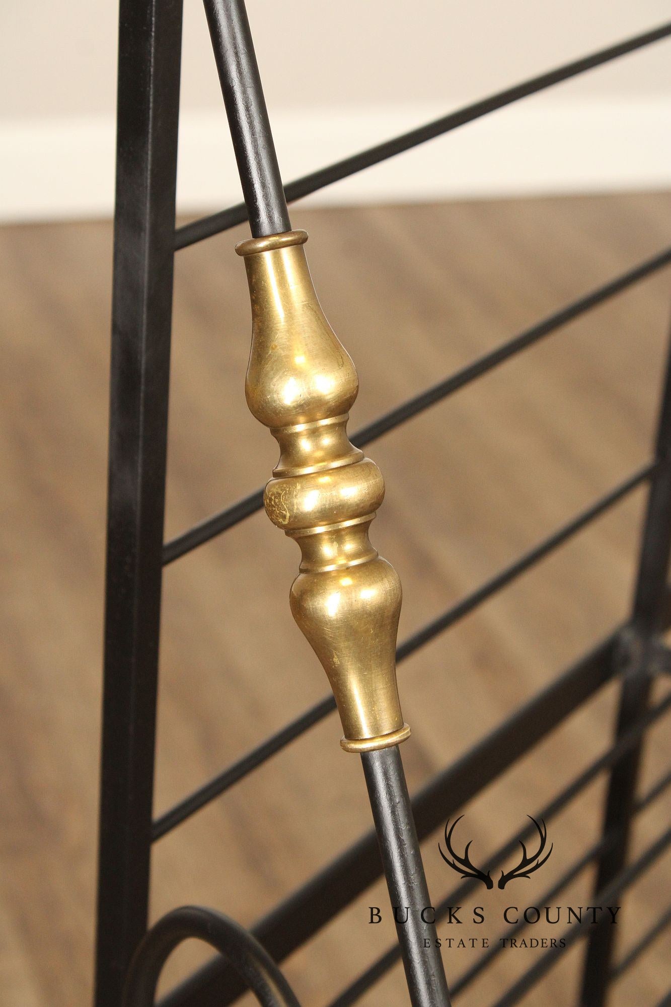 French Country Style Wrought Iron And Brass Baker's Rack