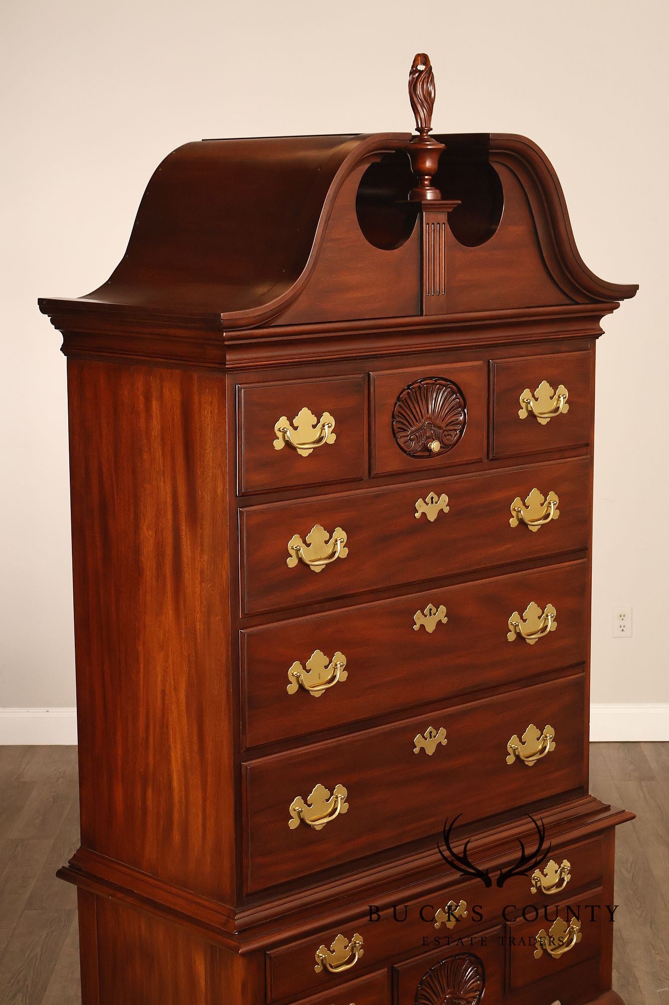 Henkel Harris Queen Anne Style Mahogany Highboy Chest