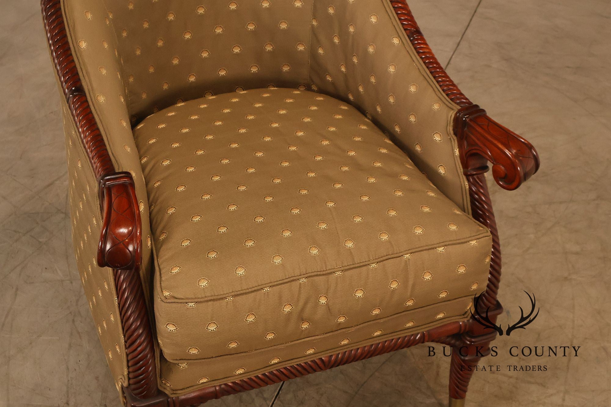 Highland House For Harrods Pair Of Mahogany Neoclassical Lounge Chairs