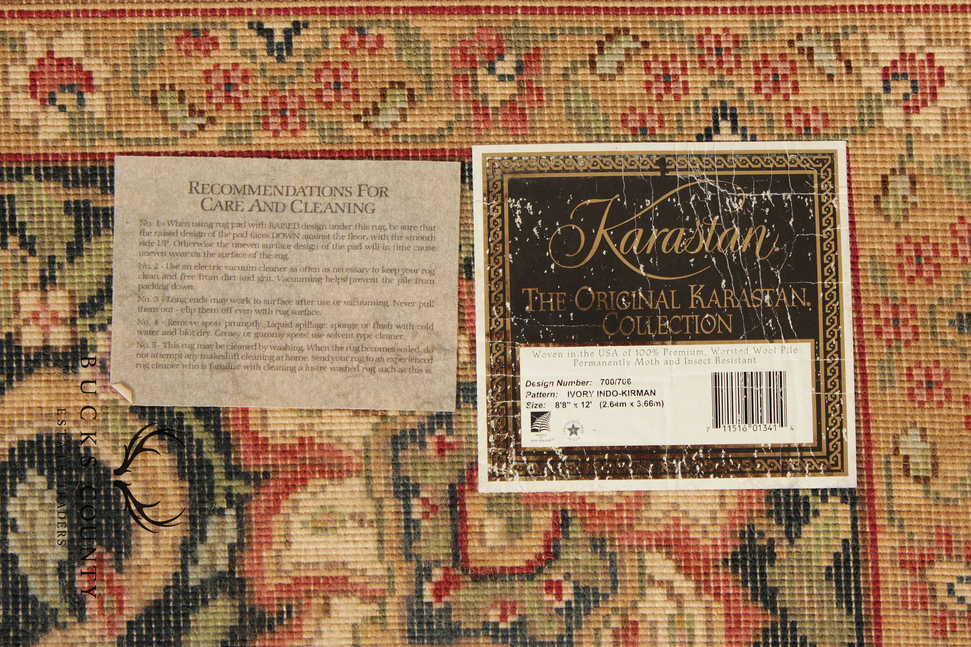 Karastan Indo-Kerman Wool Area Rug 8'8" X 12'