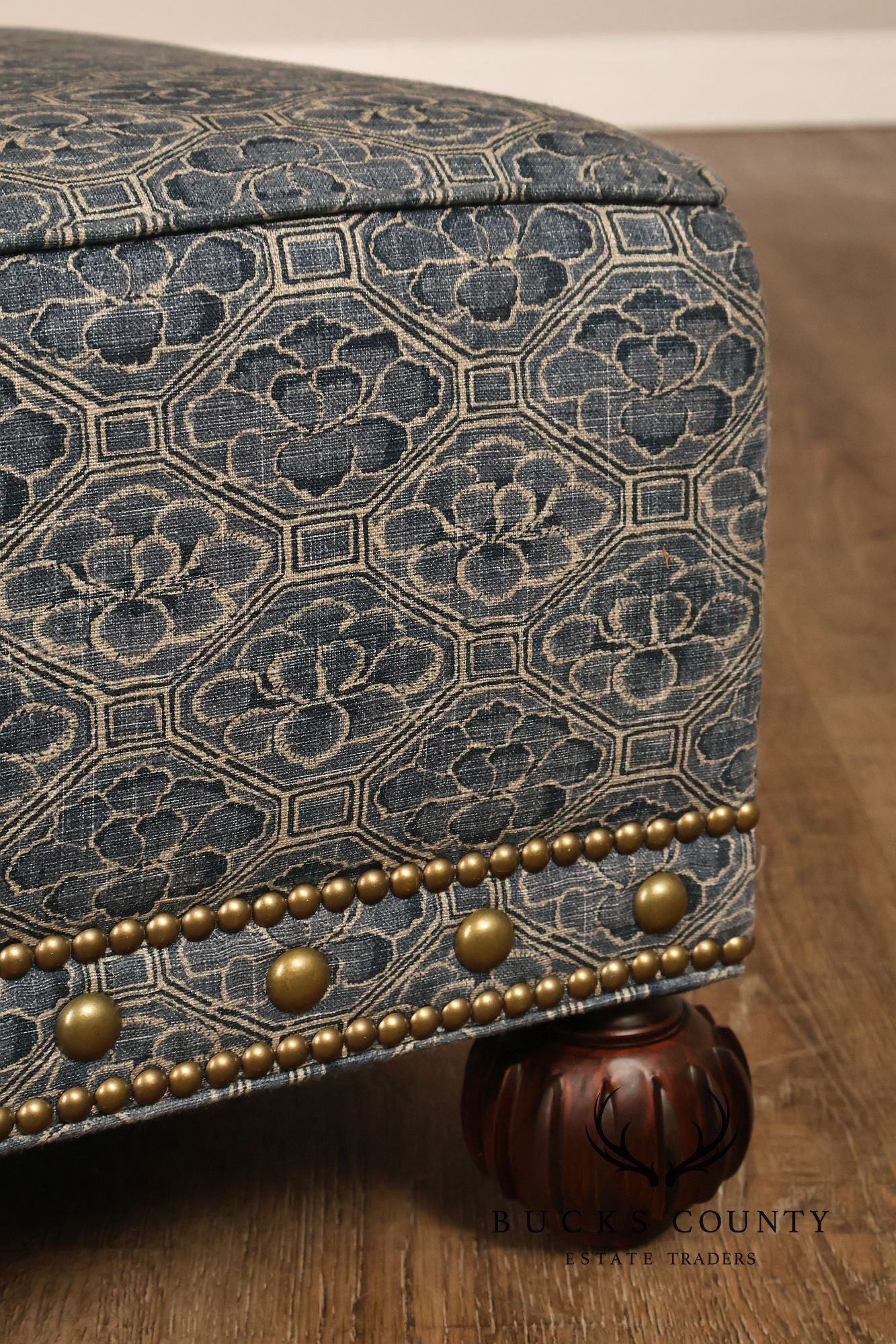 Traditional Style Custom Upholstered Ottoman