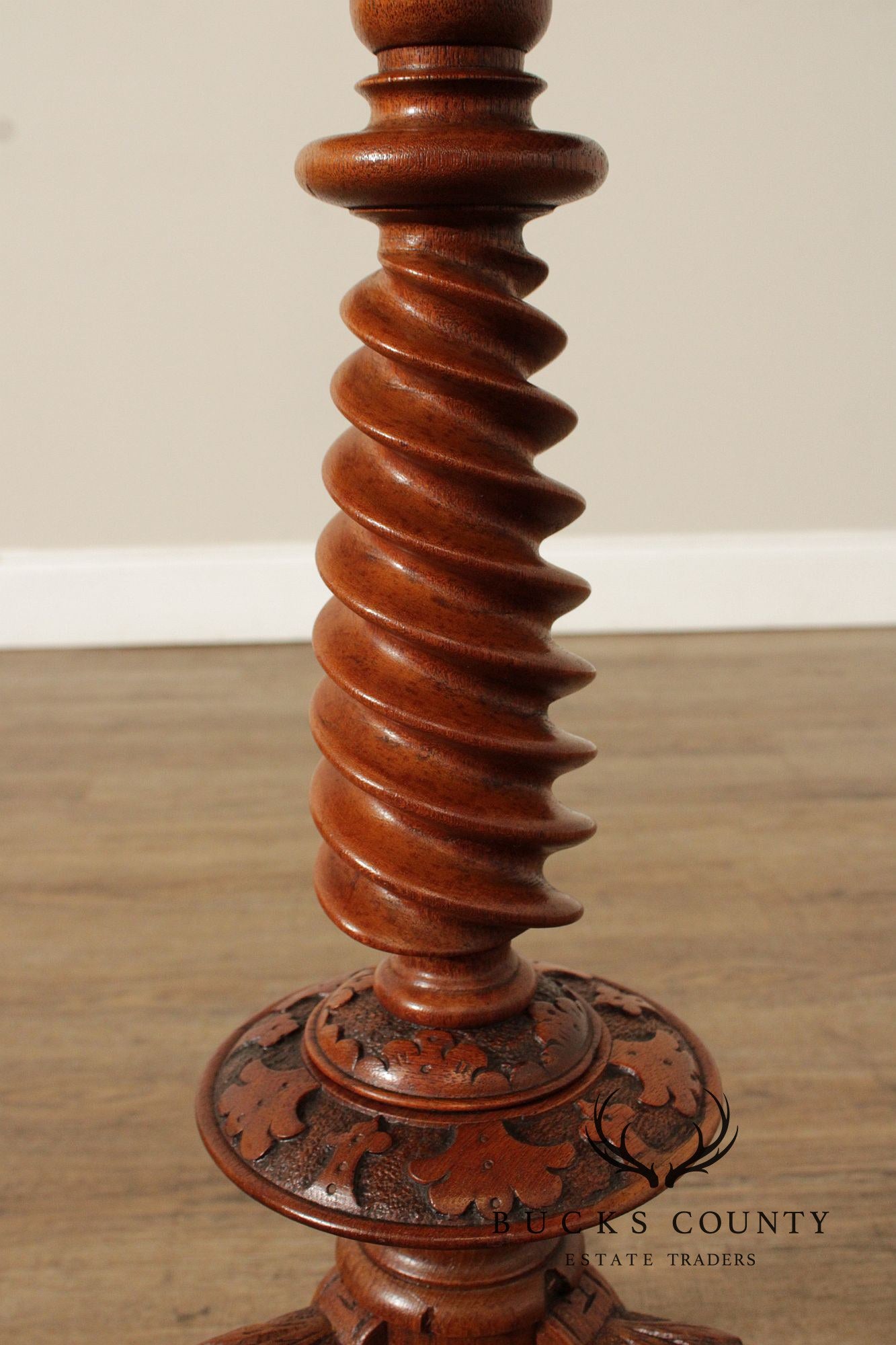 Antique Victorian Carved Walnut Tea or Wine Table