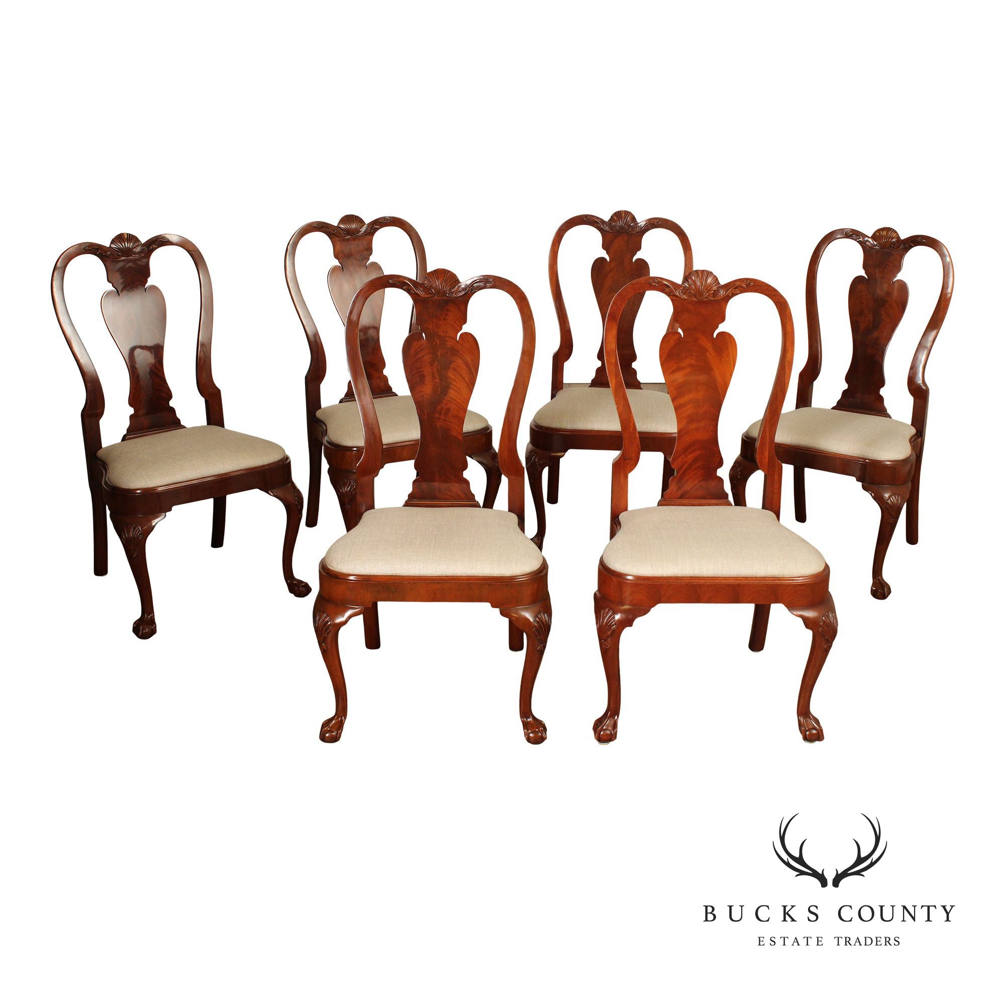 Karges Furniture Georgian Style Set of Six Mahogany Dining Chairs