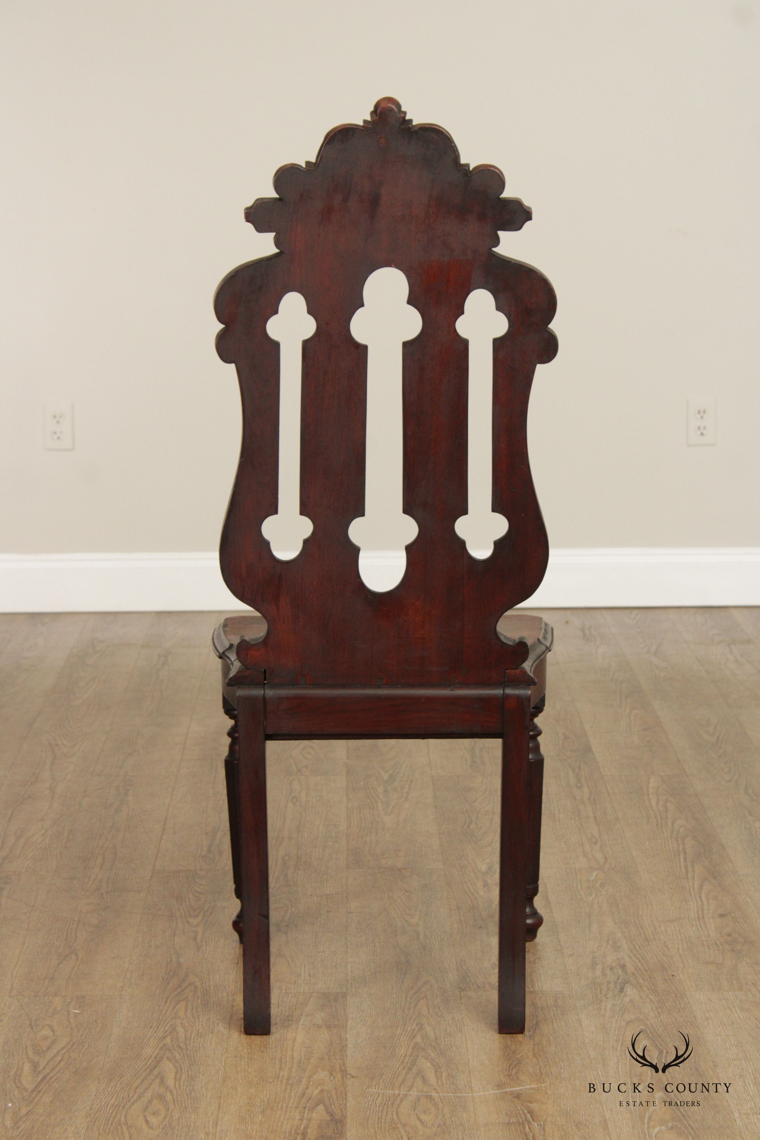 Victorian Walnut Carved Hall Music Chair with Storage Seat