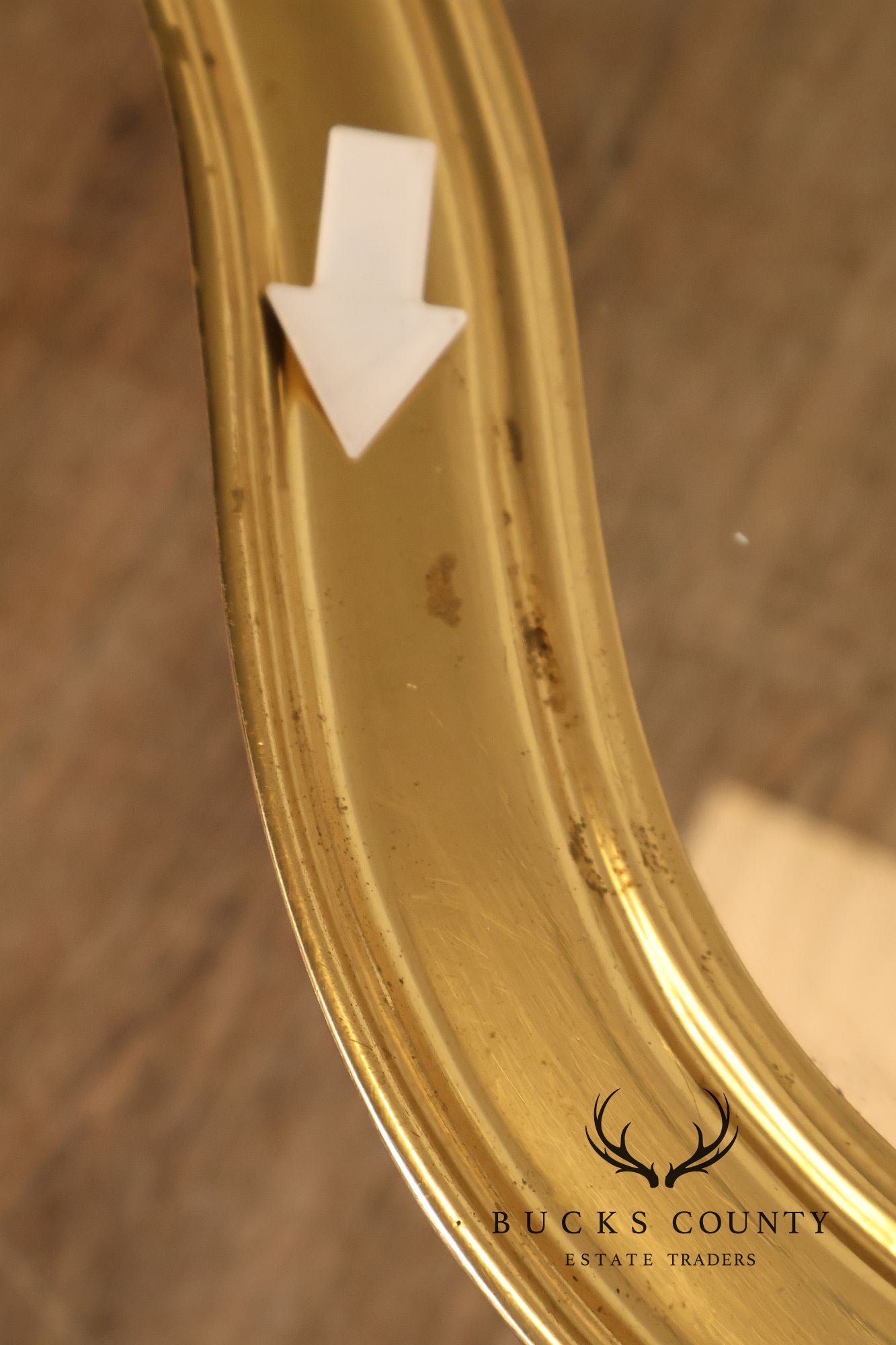 LaBarge Scalloped Brass And Glass Coffee Table