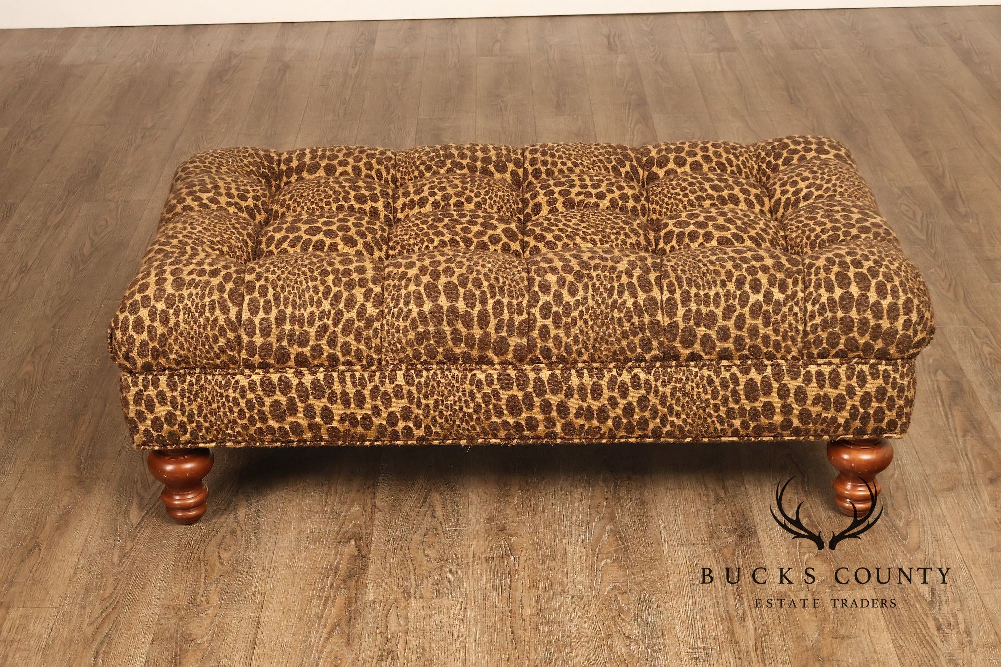 English Regency Style Large Tufted Ottoman