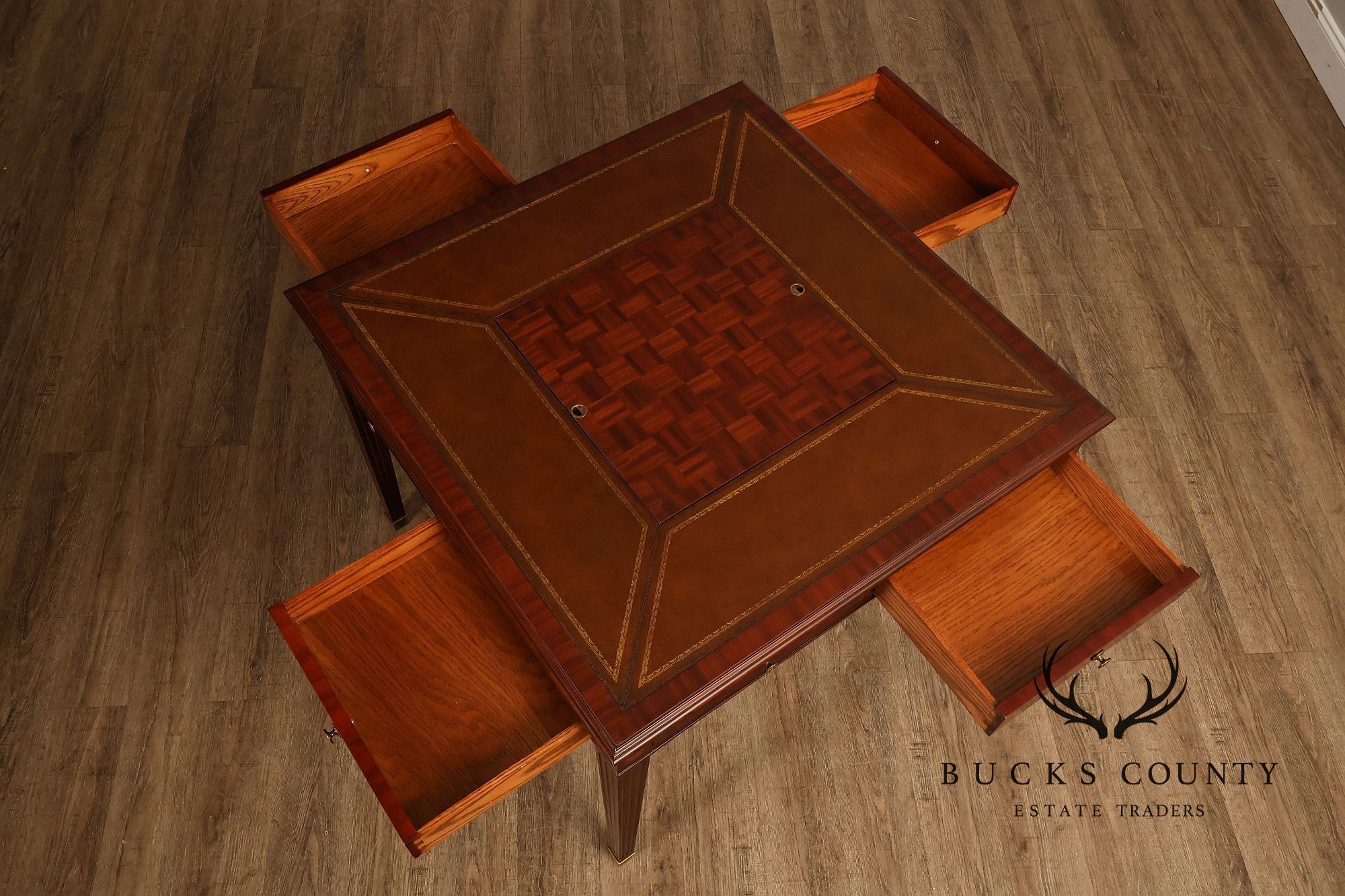 Scarborough House Federal Style Inlaid Mahogany Square Game Table