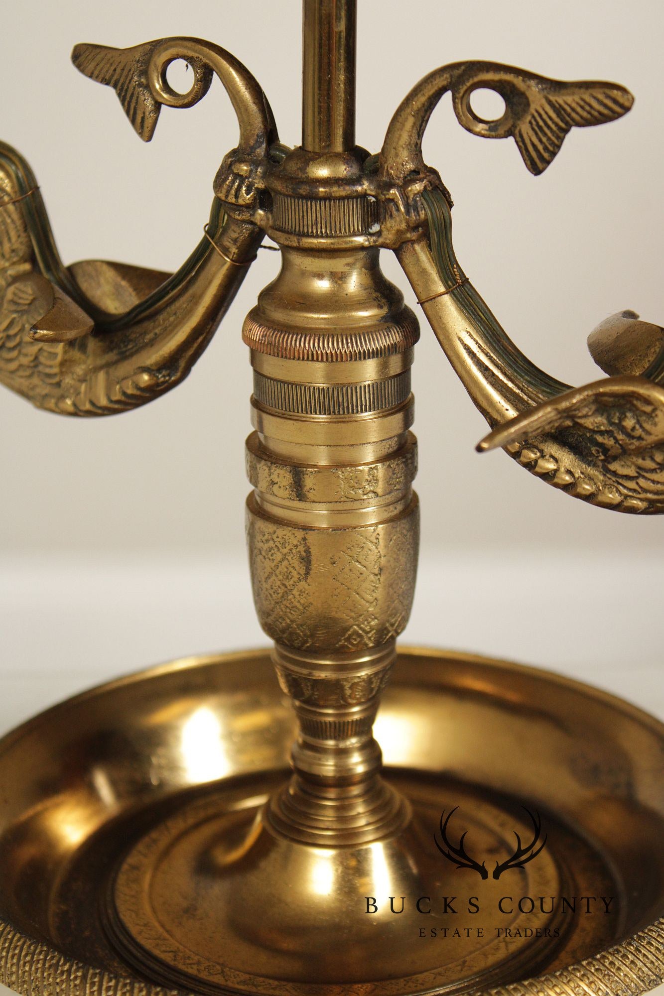 Vintage Brass Bouillotte Desk Lamp