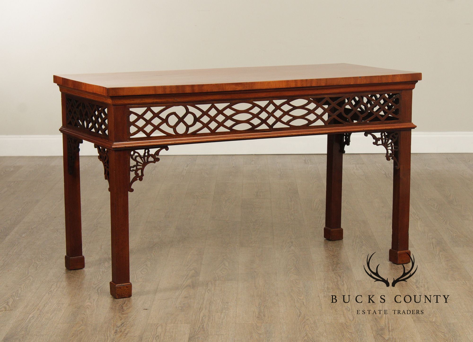 Antique Irish Chippendale Carved Mahogany Console Table