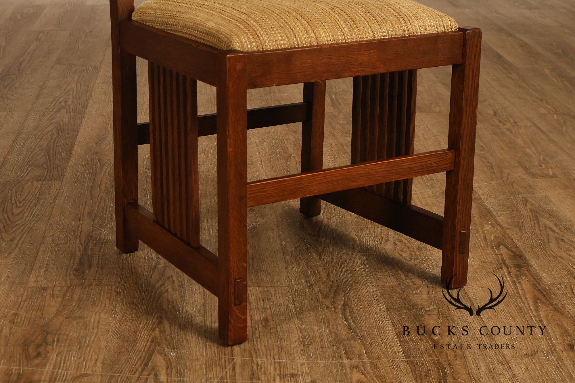 Stickley Mission Collection Pair of Oak Spindle Side Dining Chairs