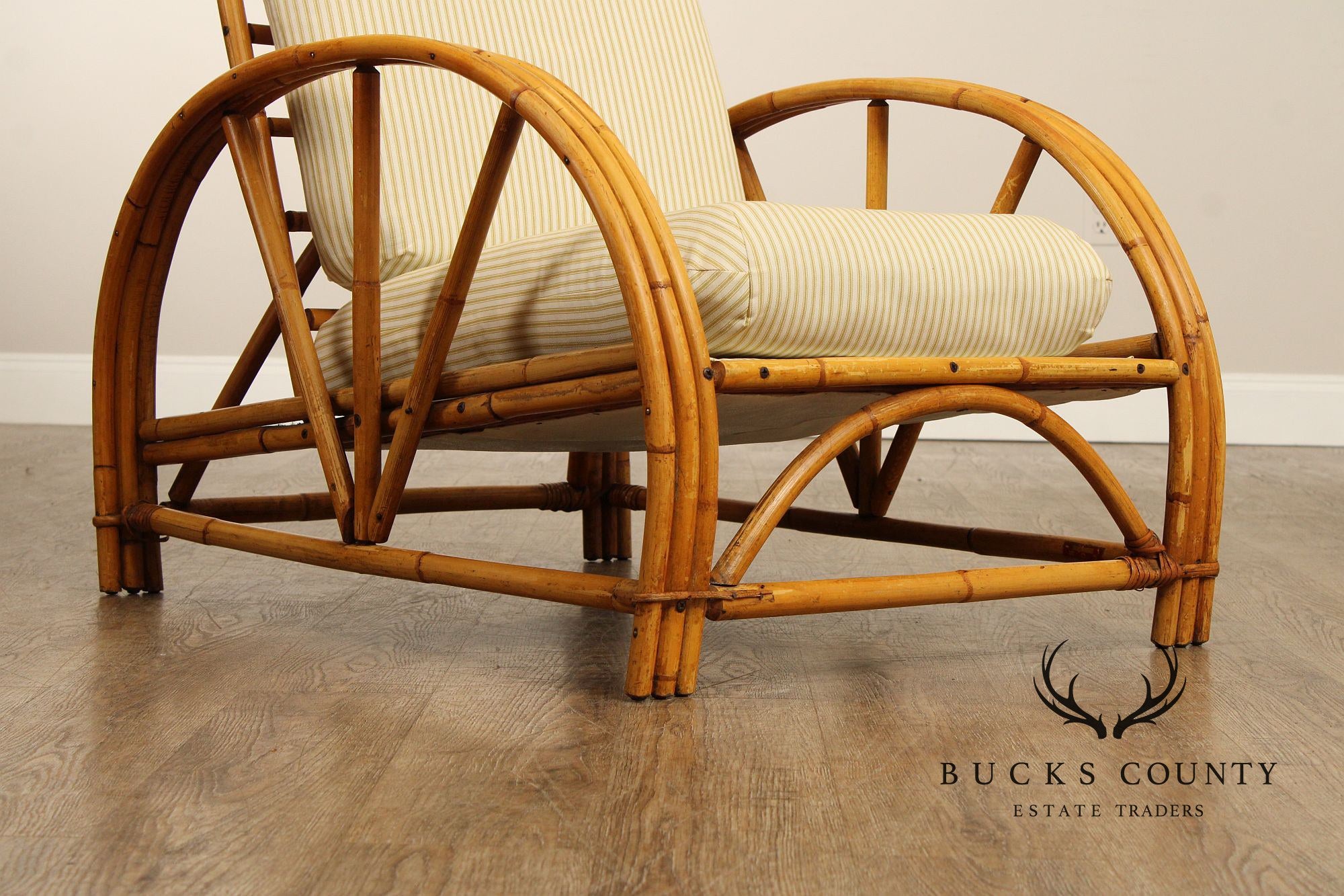 Vintage Bent Bamboo Lounge Armchair