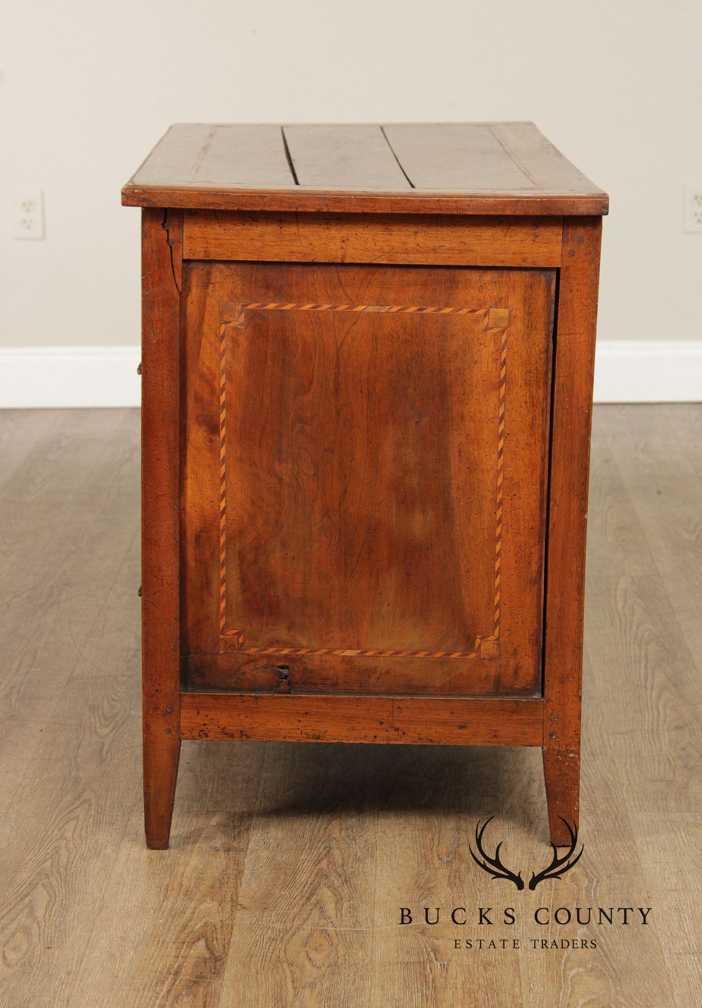 Antique 18th Century French Louis XVI Inlaid Walnut Commode