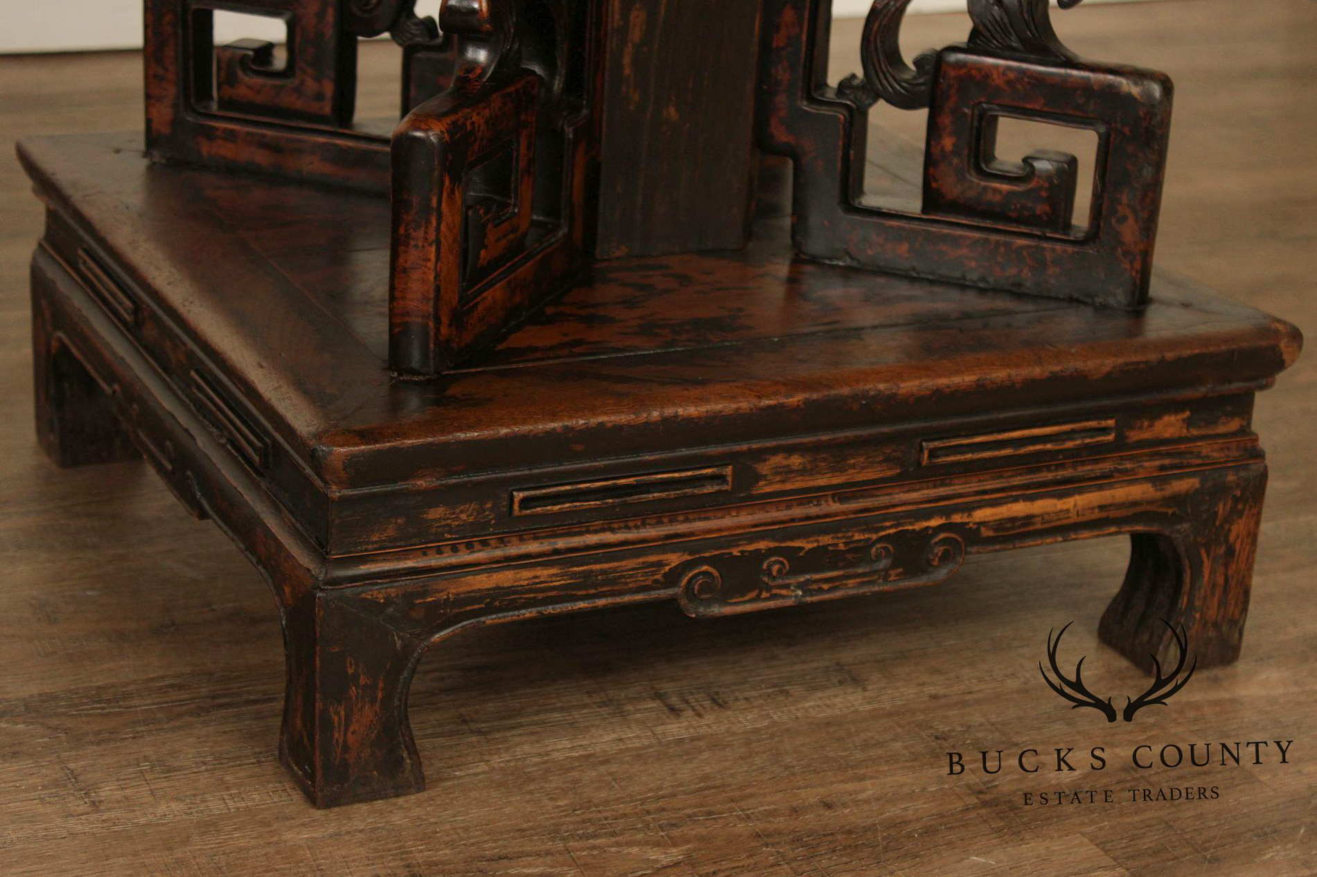 Antique Chinese Carved Pedestal Table