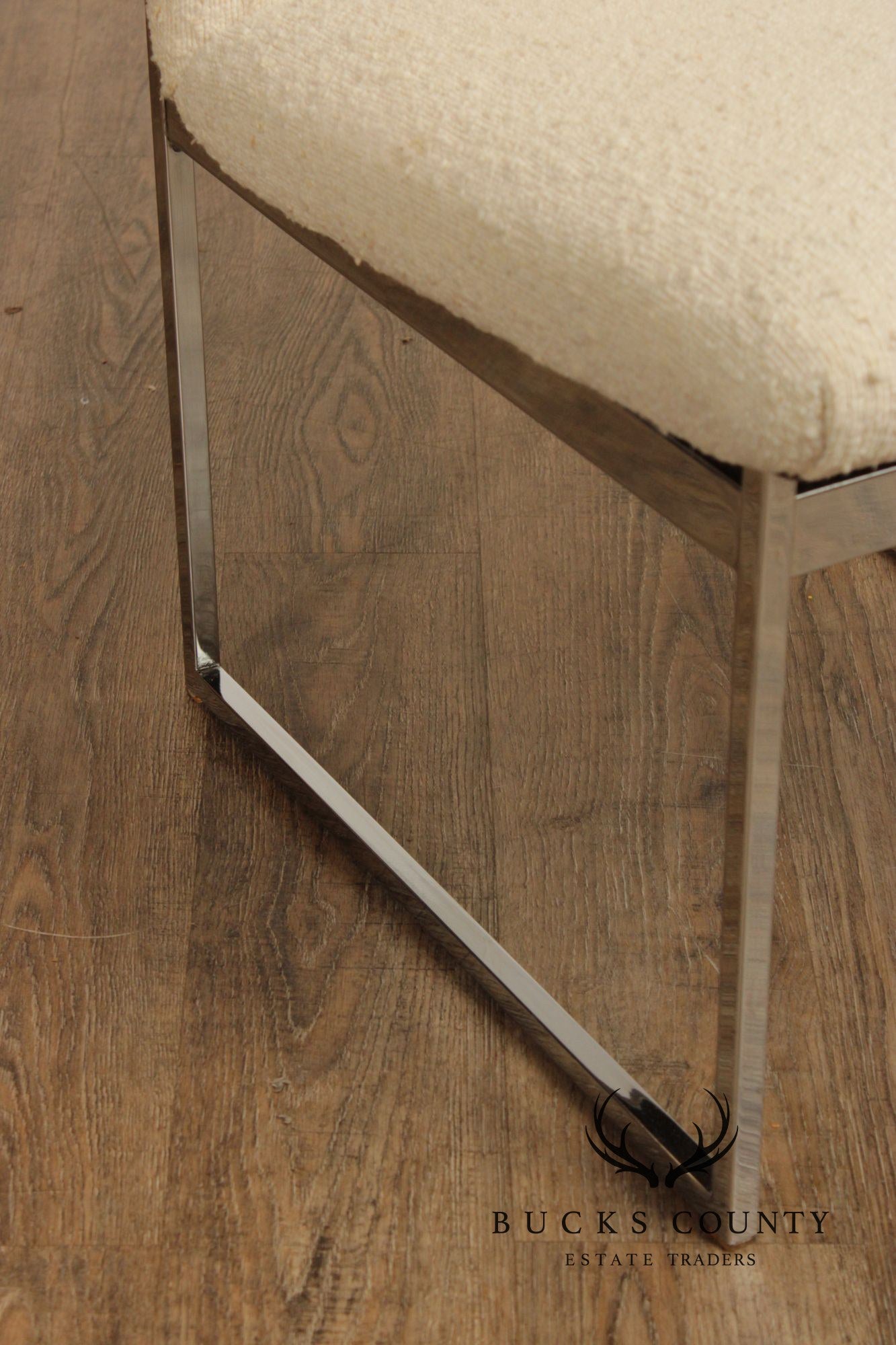 Mid Century Modern Set of Six Chrome Dining Chairs