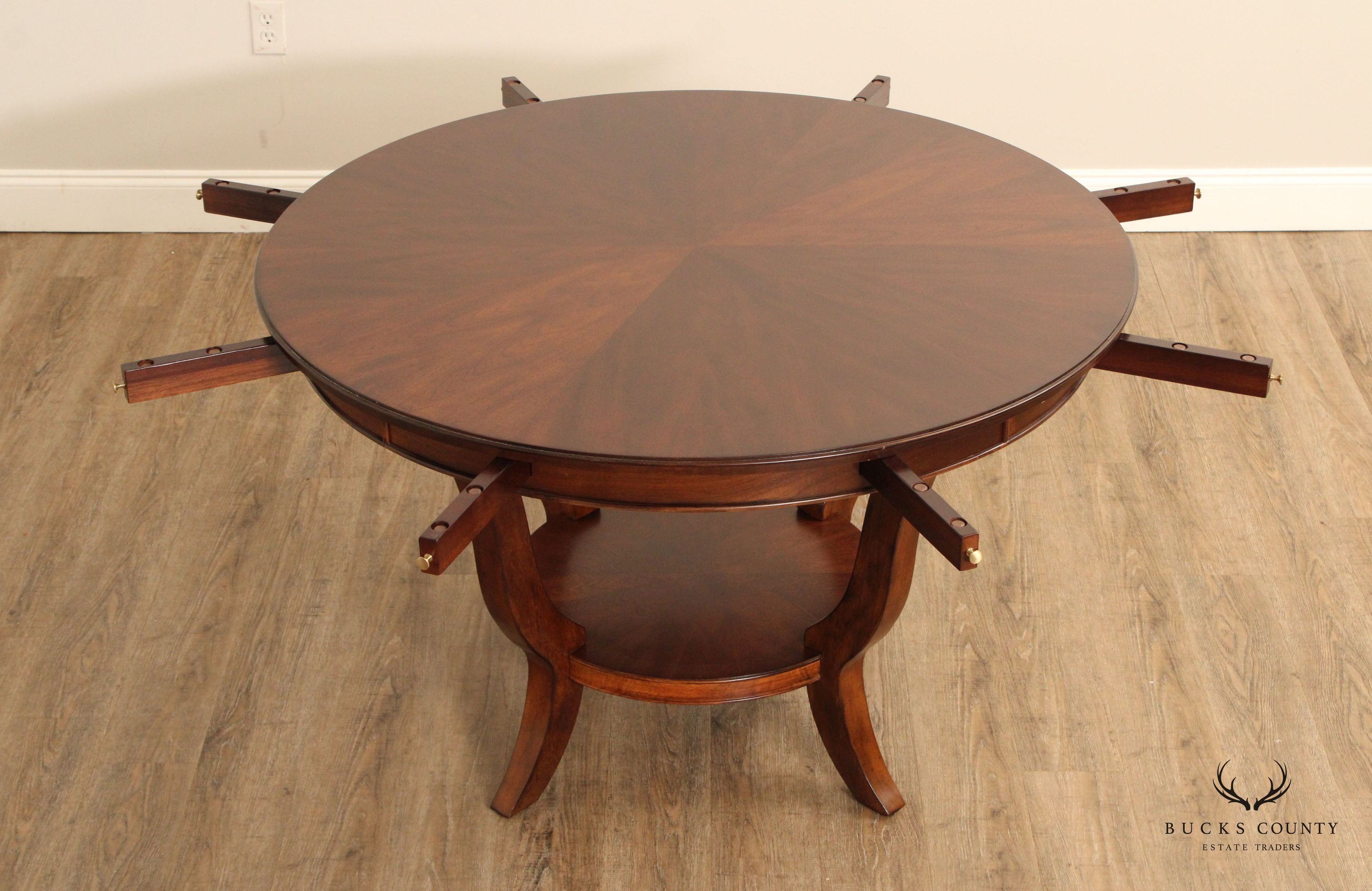 Stanley Furniture Round Expandable Sunburst Cherry Dining Table