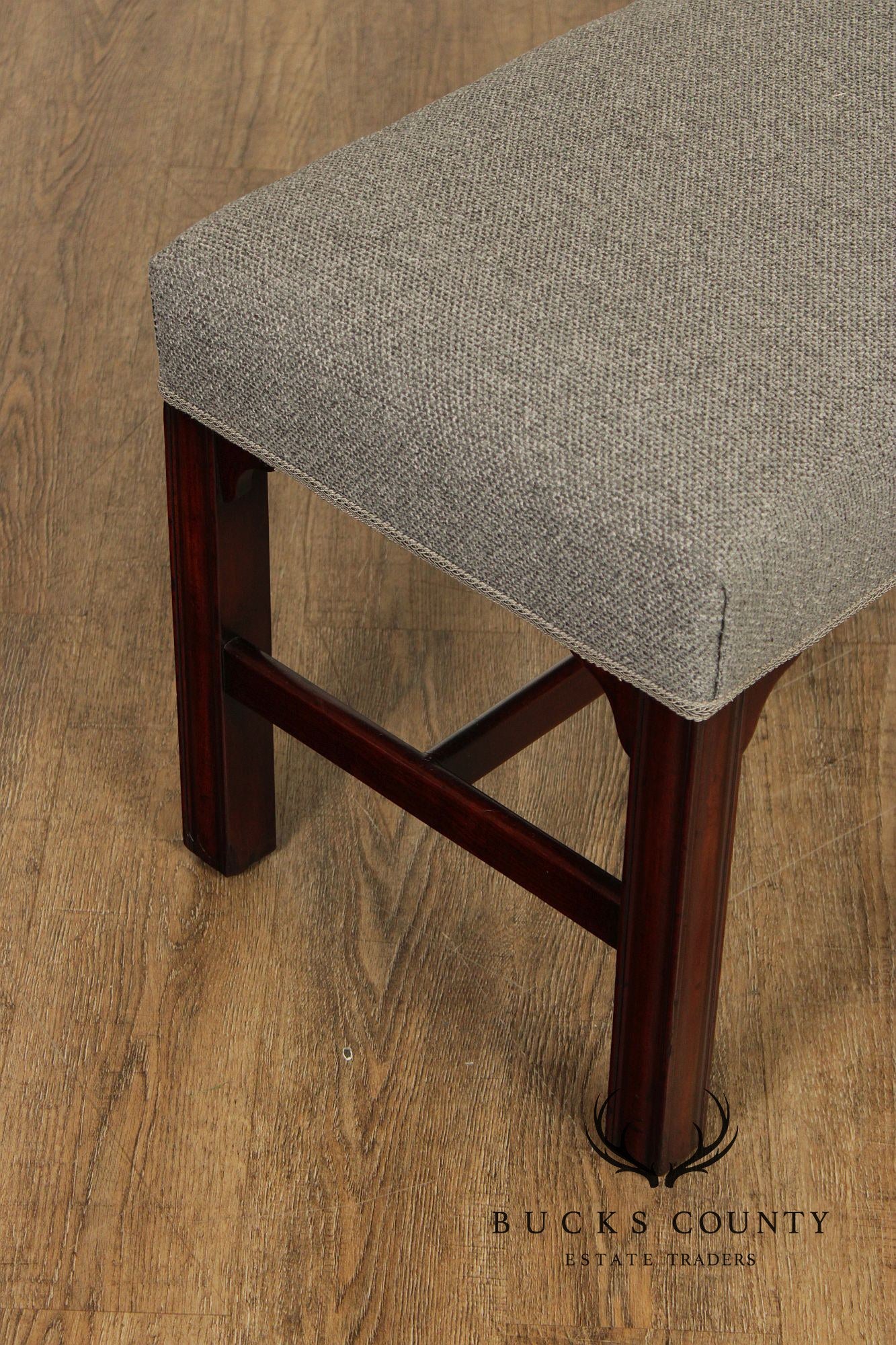 Chippendale Style Mahogany Six Legged Window Bench