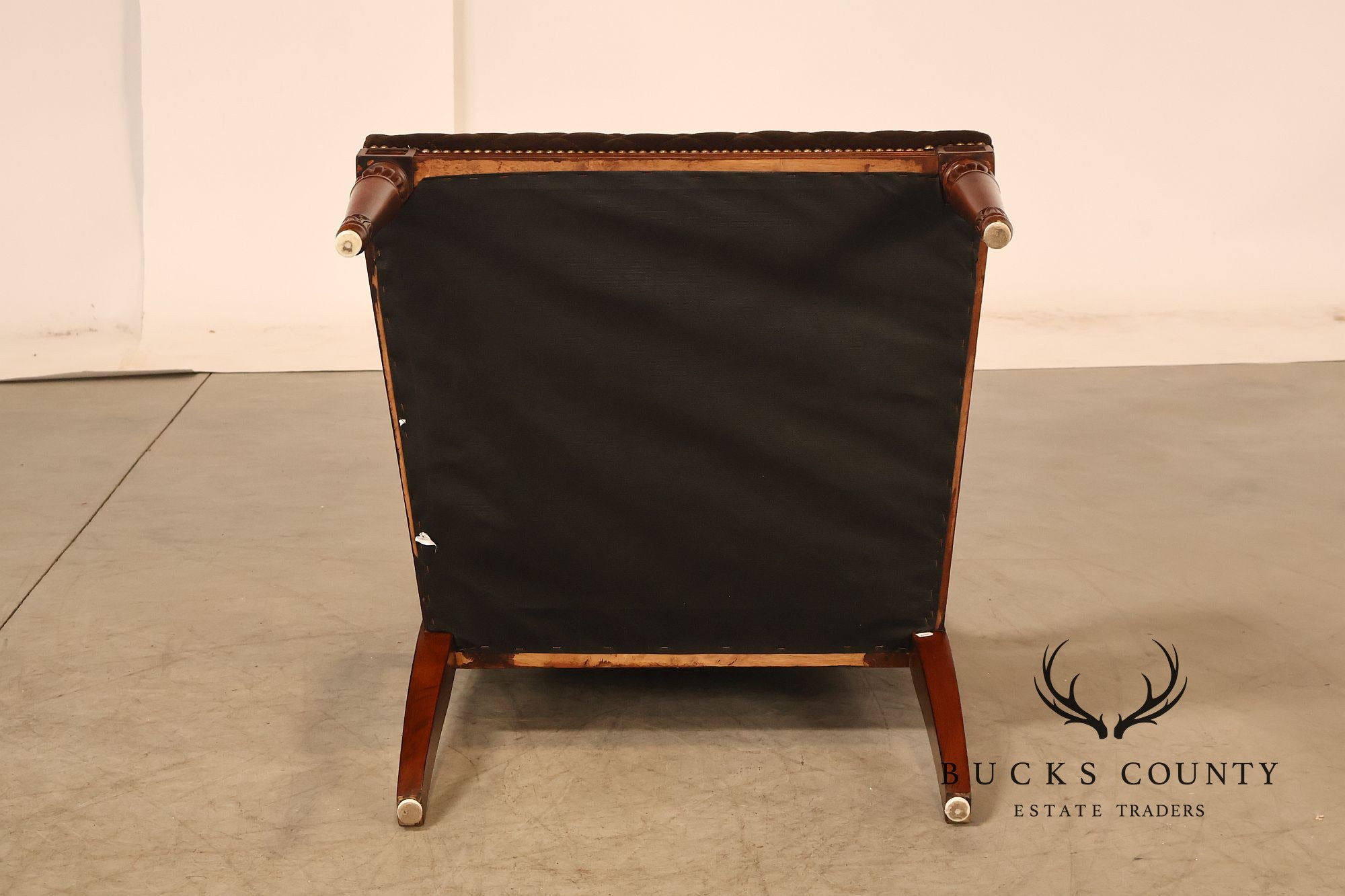 Hooker Furniture Traditional Mahogany Scroll Arm Upholstered Armchair