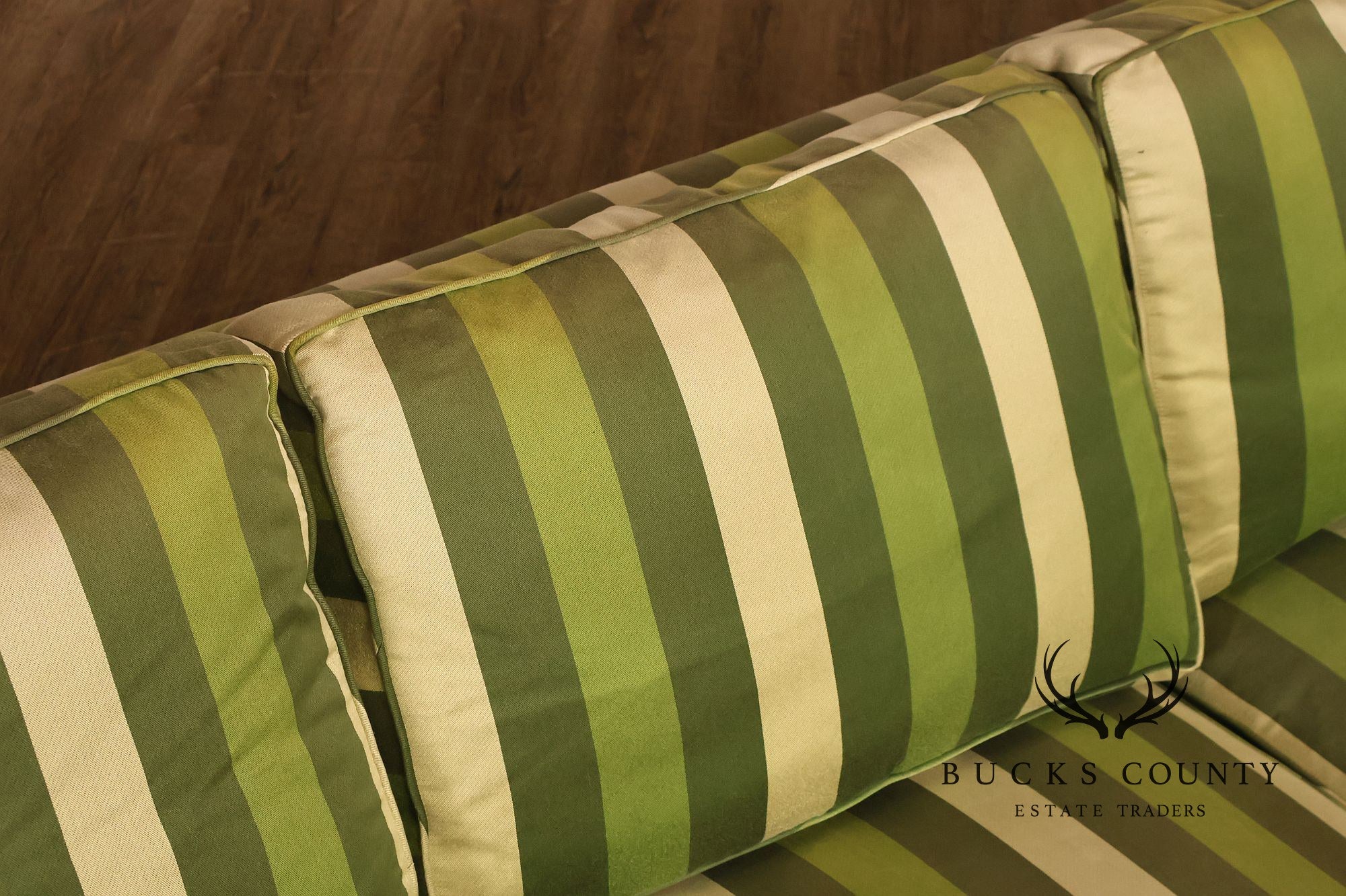 Baker Furniture Barbara Barry Reeded Base Three Cushion Sofa