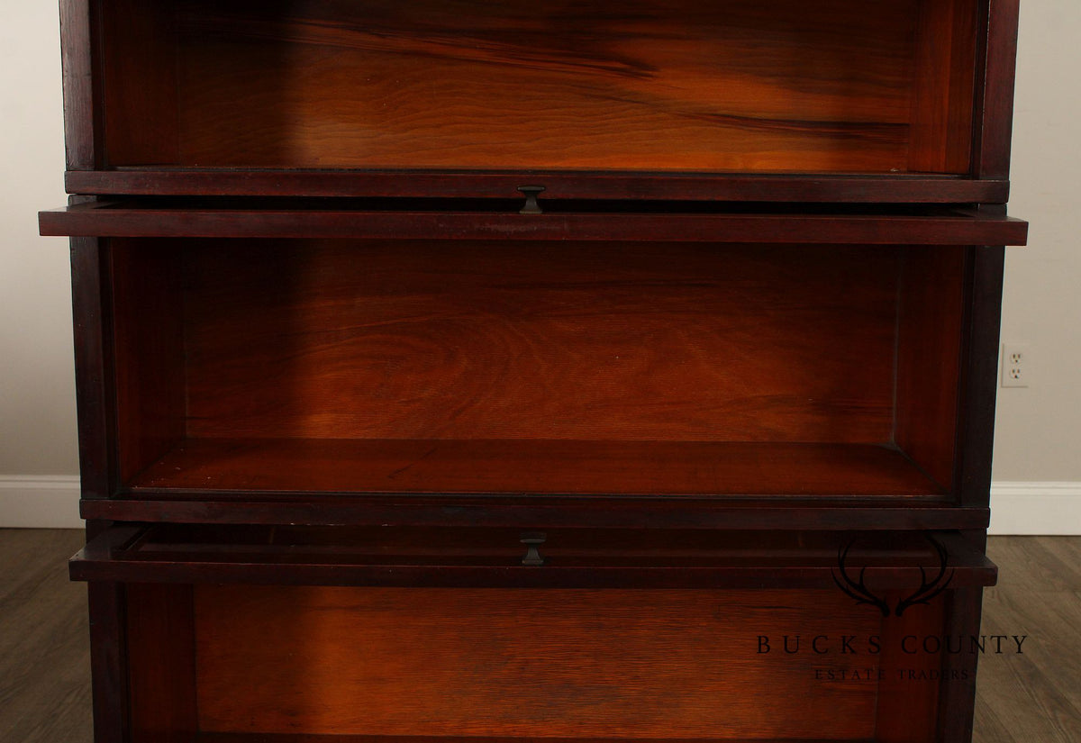 Vintage Mahogany Three-Stack Barrister Bookcase