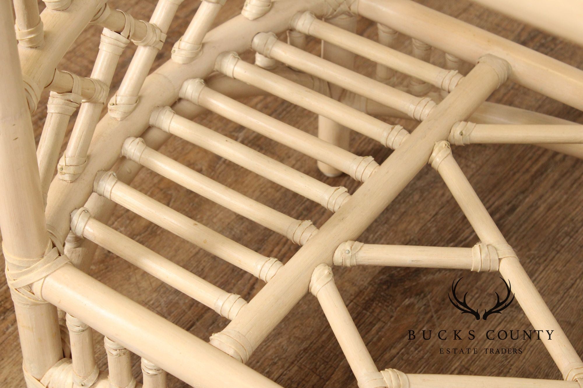 Ficks Reed Glass Top Rattan Console