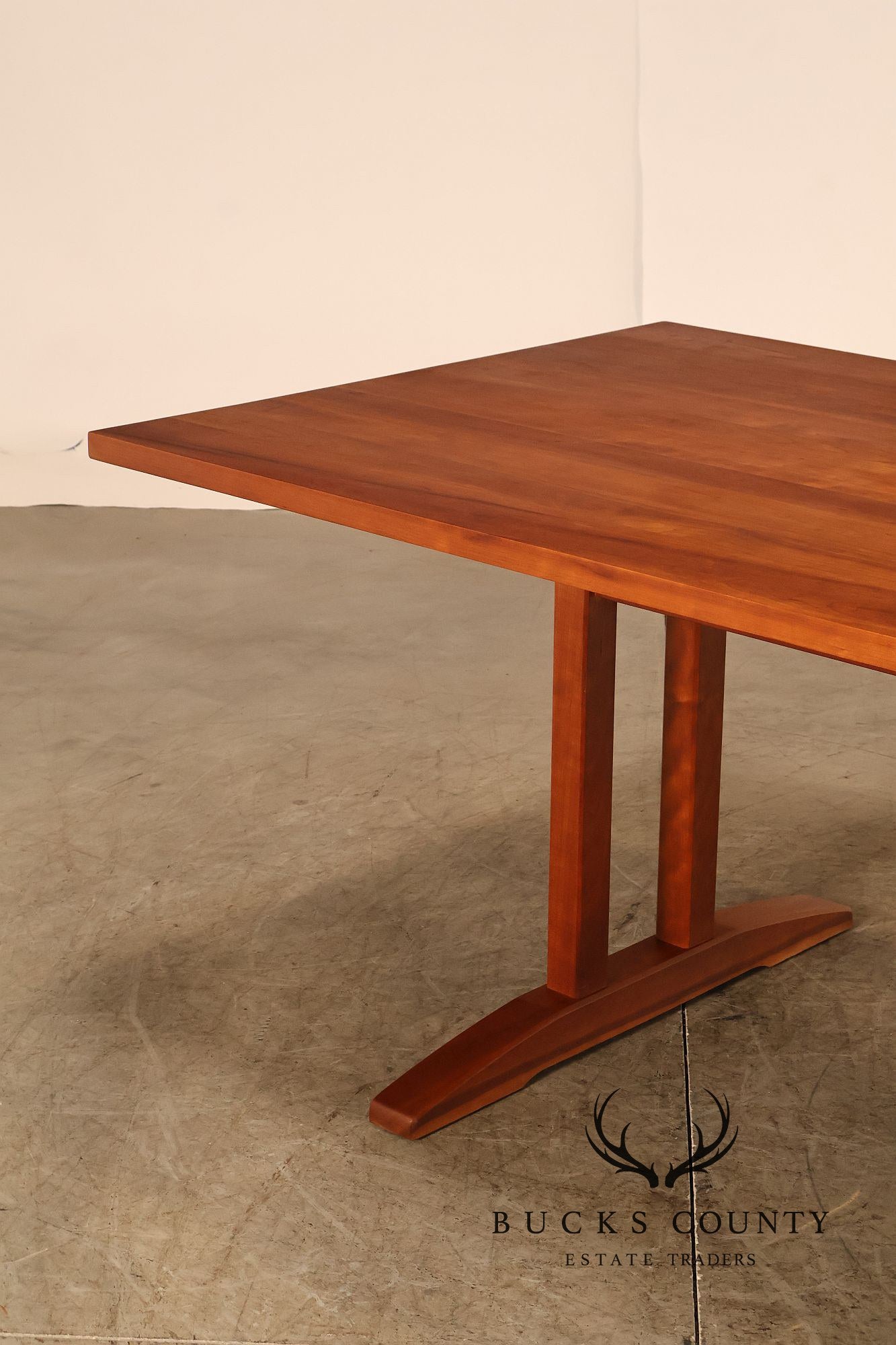 Stickley Mission Collection Solid Cherry Double Pedestal Extension Dining Table