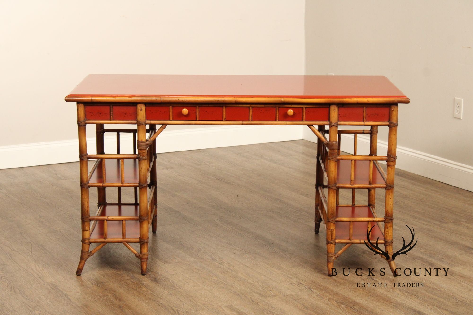 Baker Milling Road Chinoiserie Style Bamboo Desk