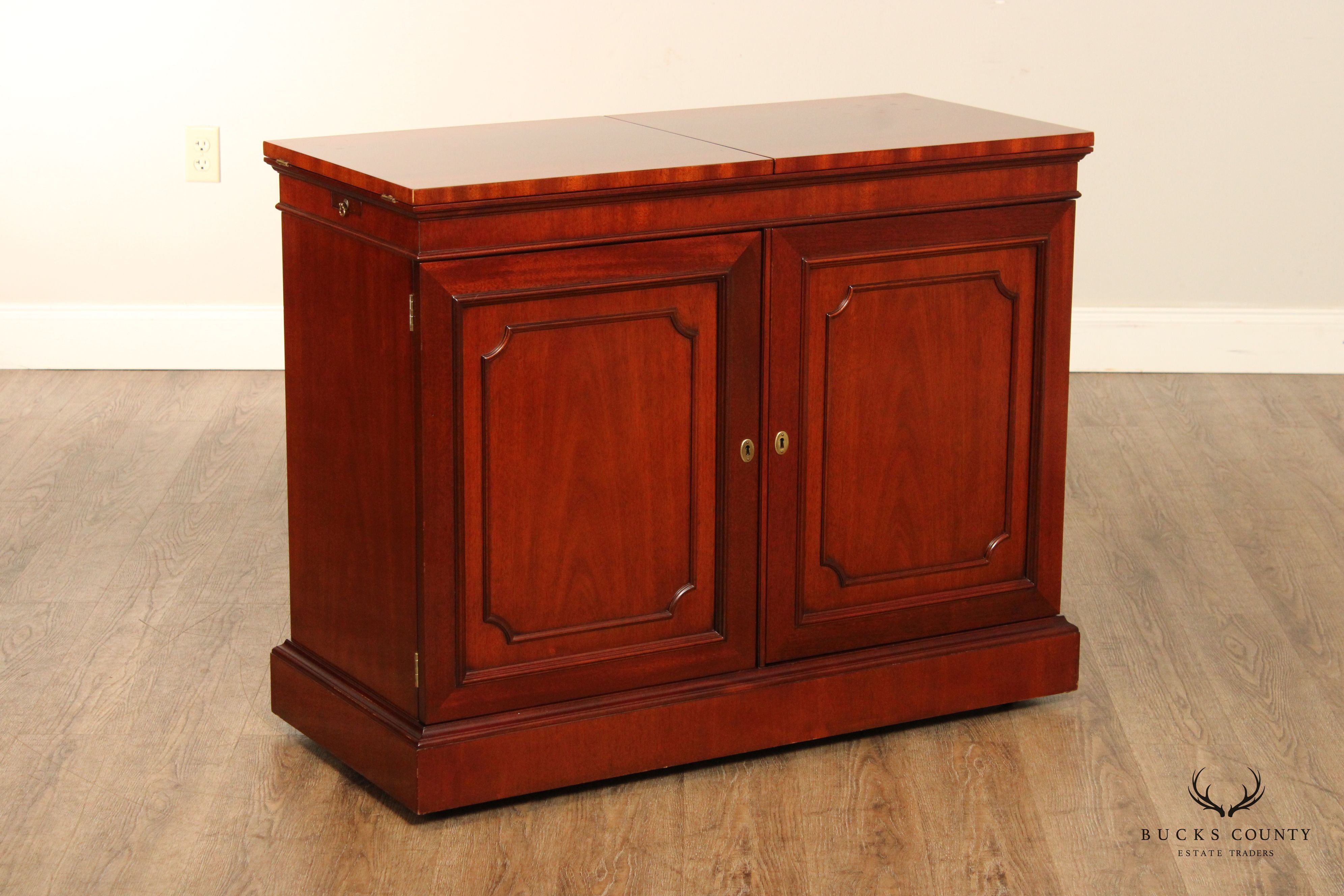 Kindel Regency Style Mahogany Flip Top Server Cabinet