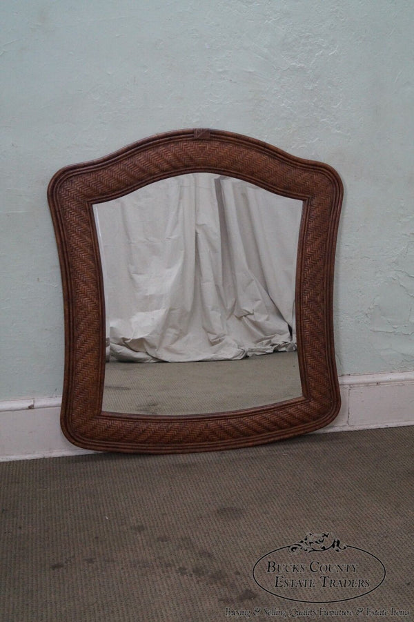 Lexington Tommy Bahama Rattan Frame Beveled Wall Mirror