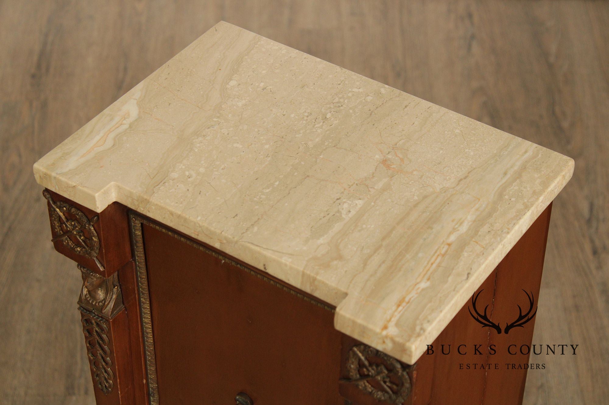 Antique French Marble Top Neoclassical Style Pedestal